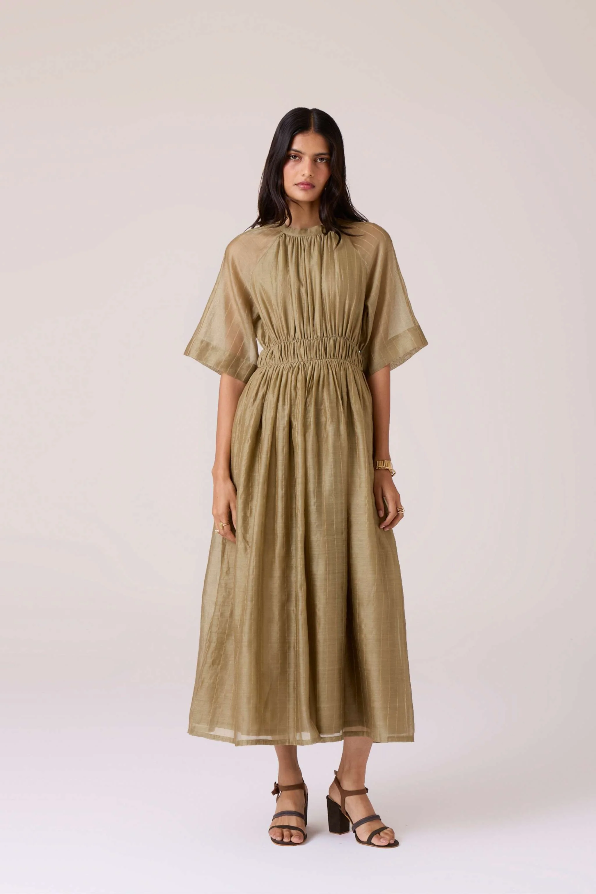 Arha Olive Handwoven Dress - Image 10