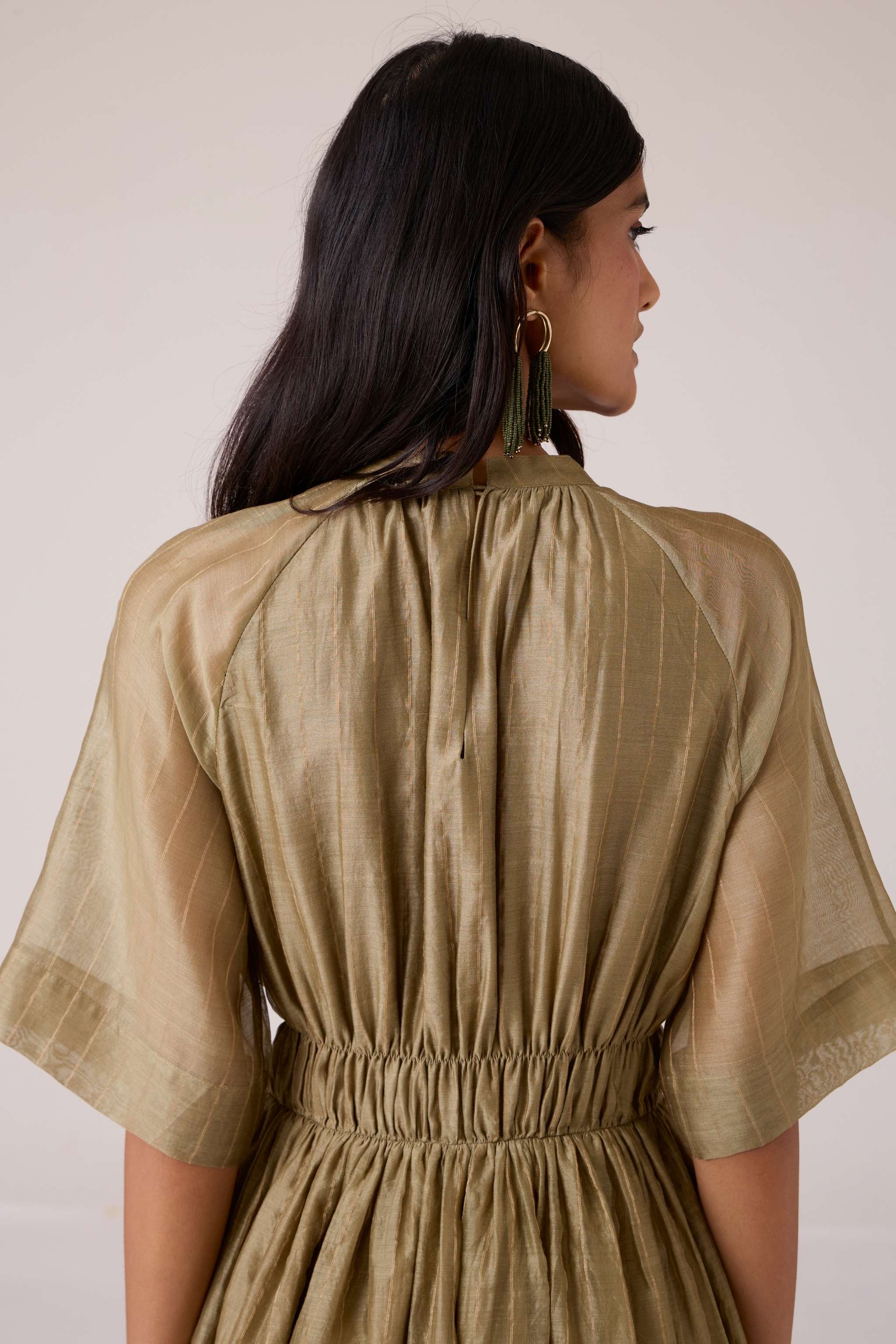 Arha Olive Handwoven Dress - Image 12