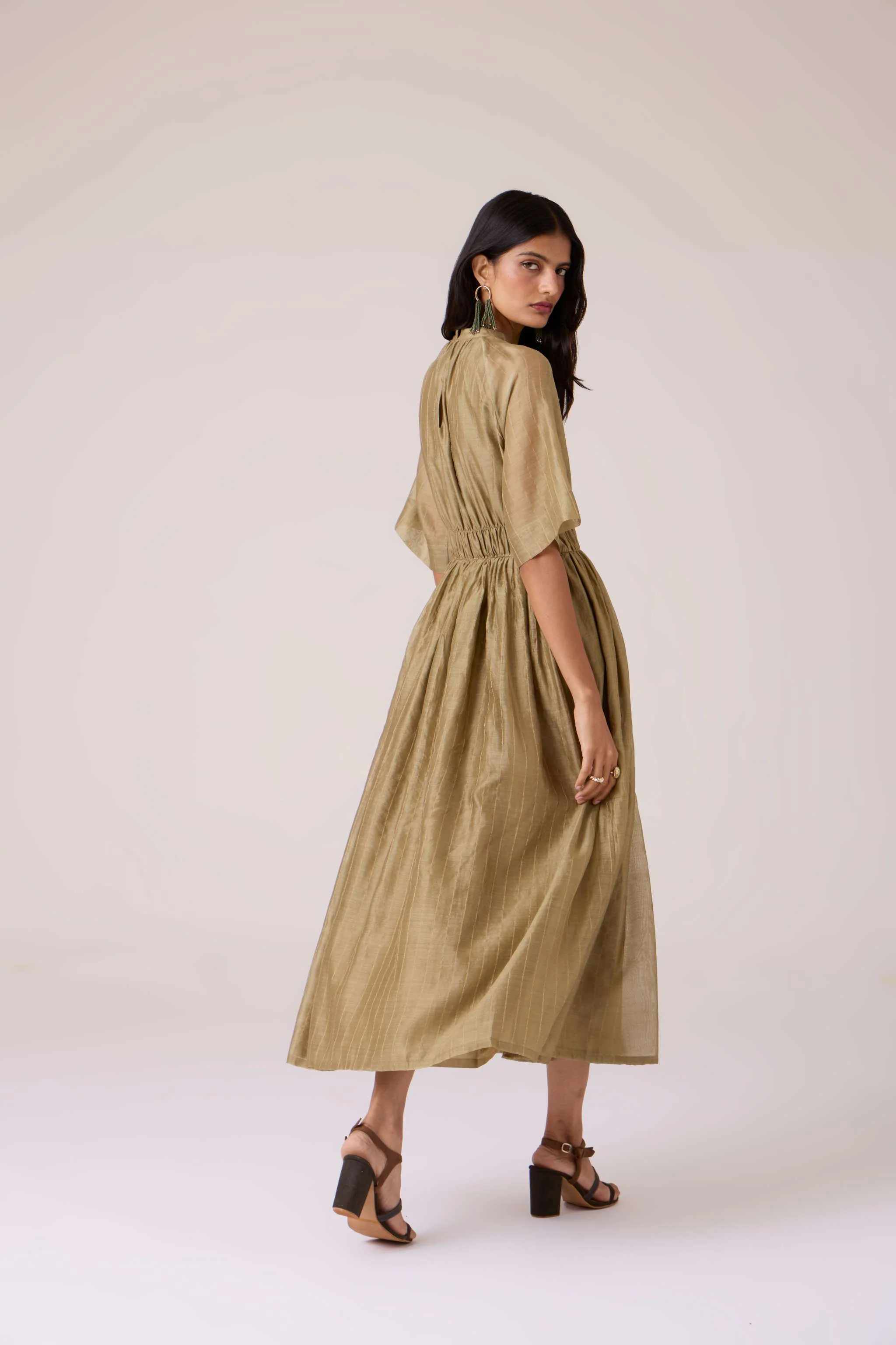 Arha Olive Handwoven Dress - Image 13