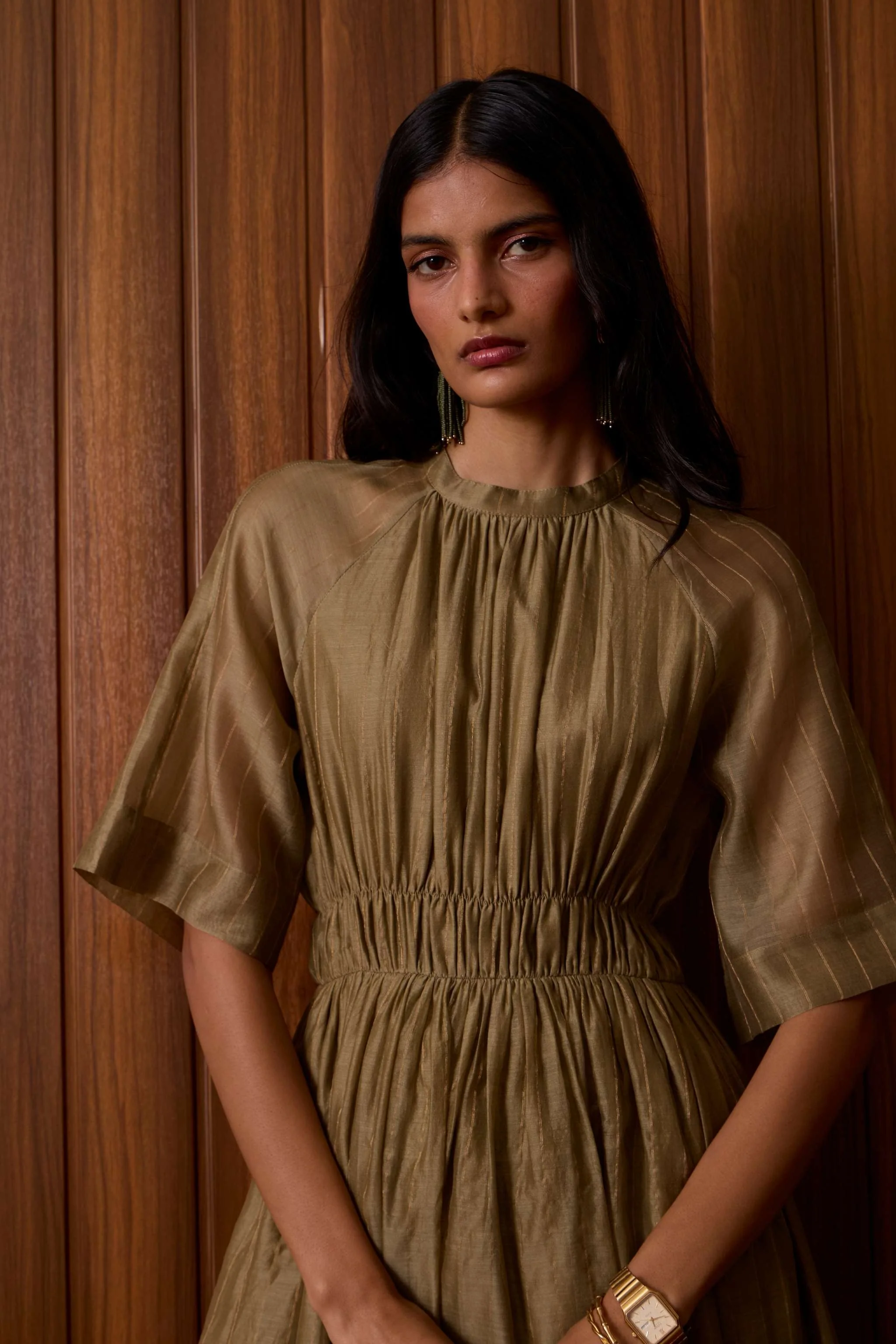 Arha Olive Handwoven Dress - Image 15