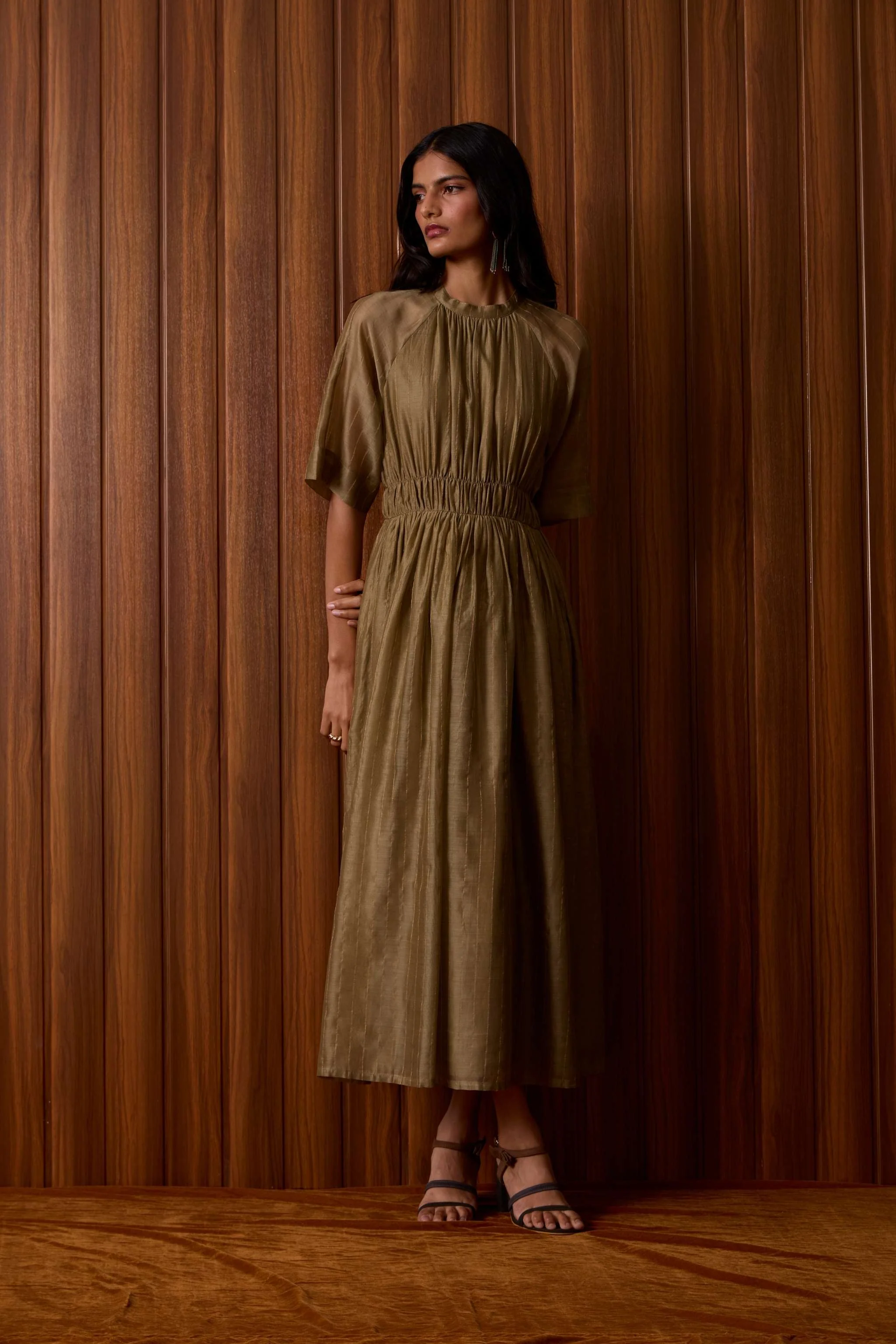 Arha Olive Handwoven Dress - Image 16