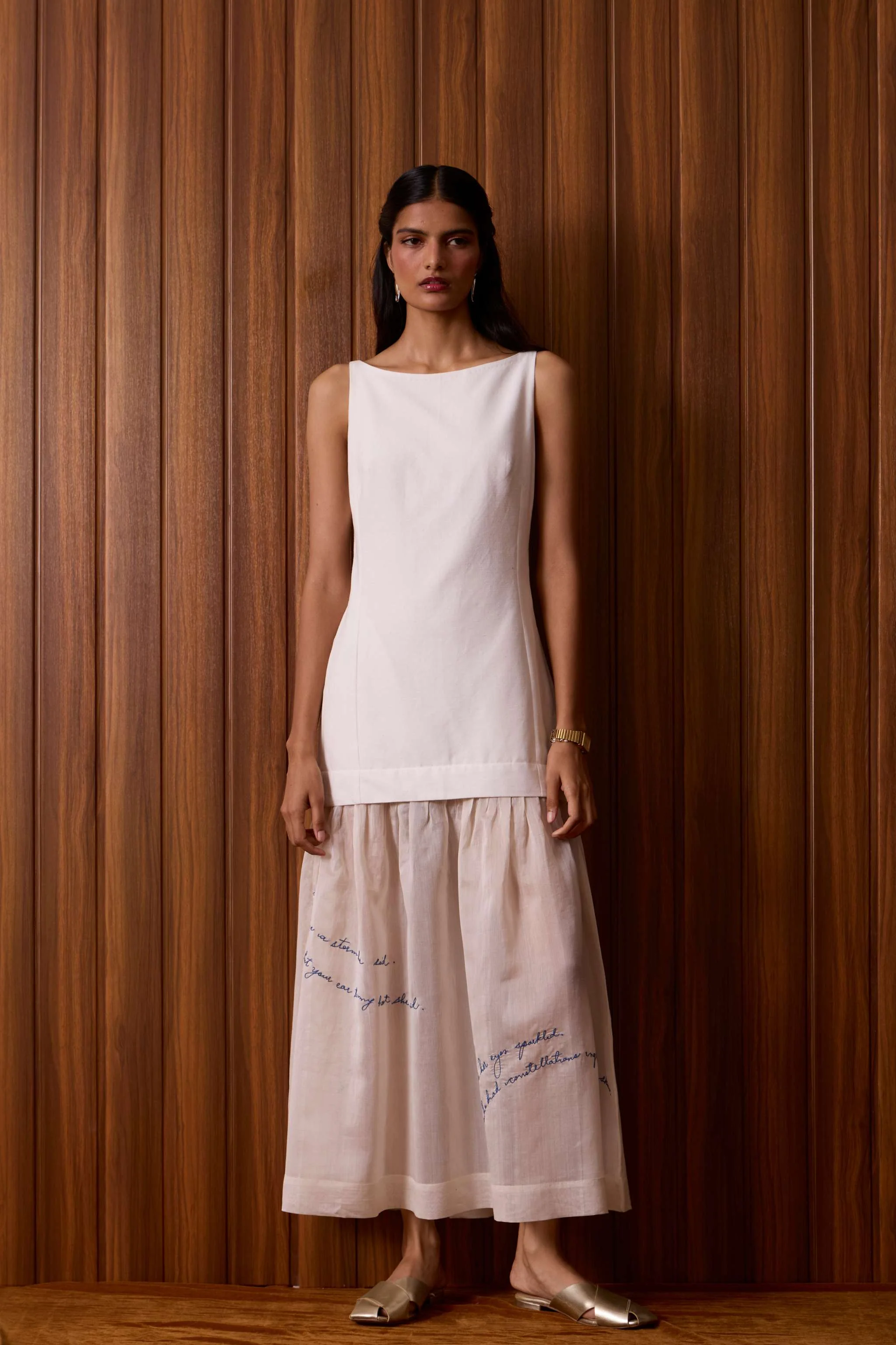 Astra White Embroidered Maxi Dress - Image 15