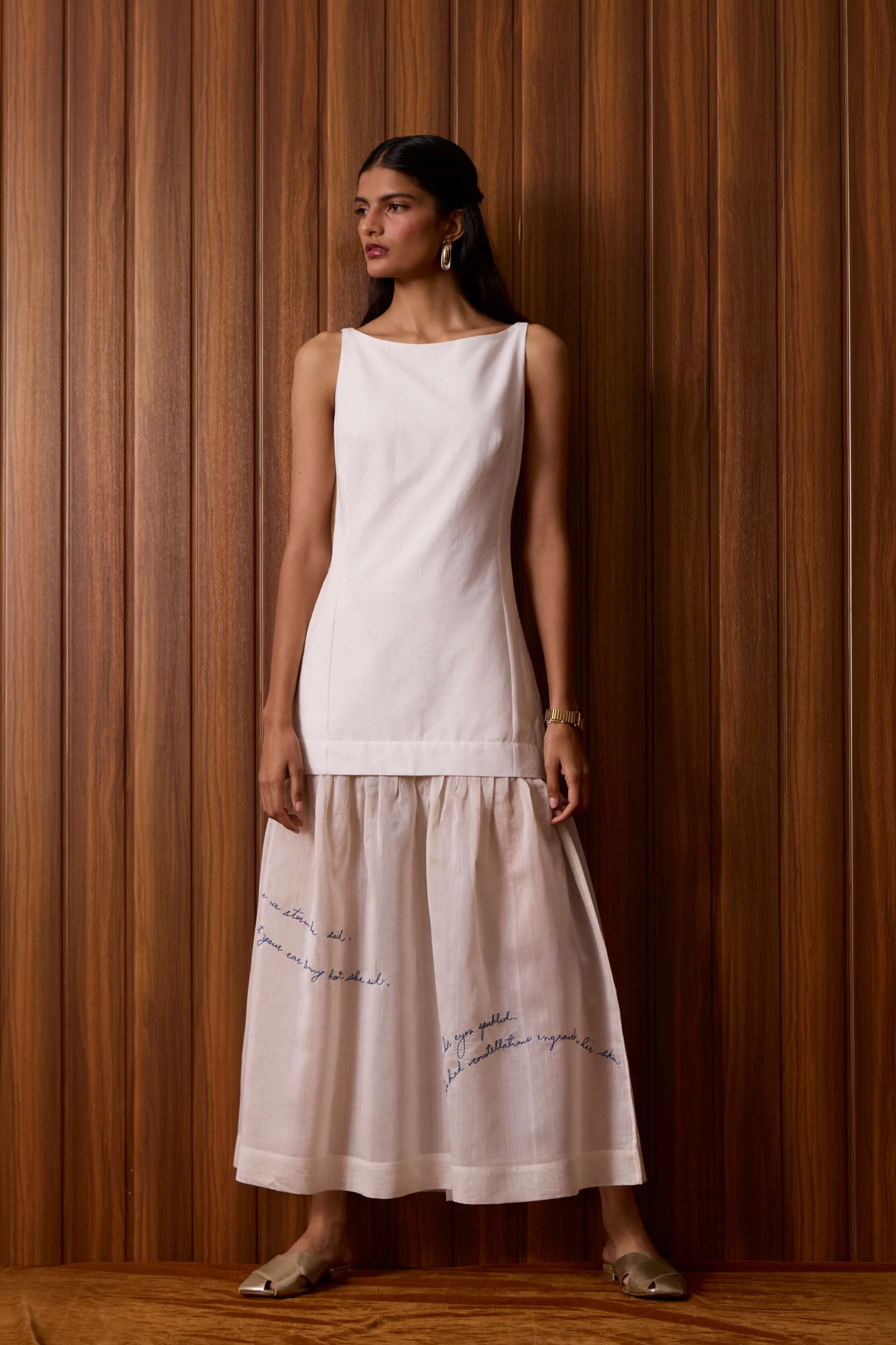 Astra White Embroidered Maxi Dress - Image 16