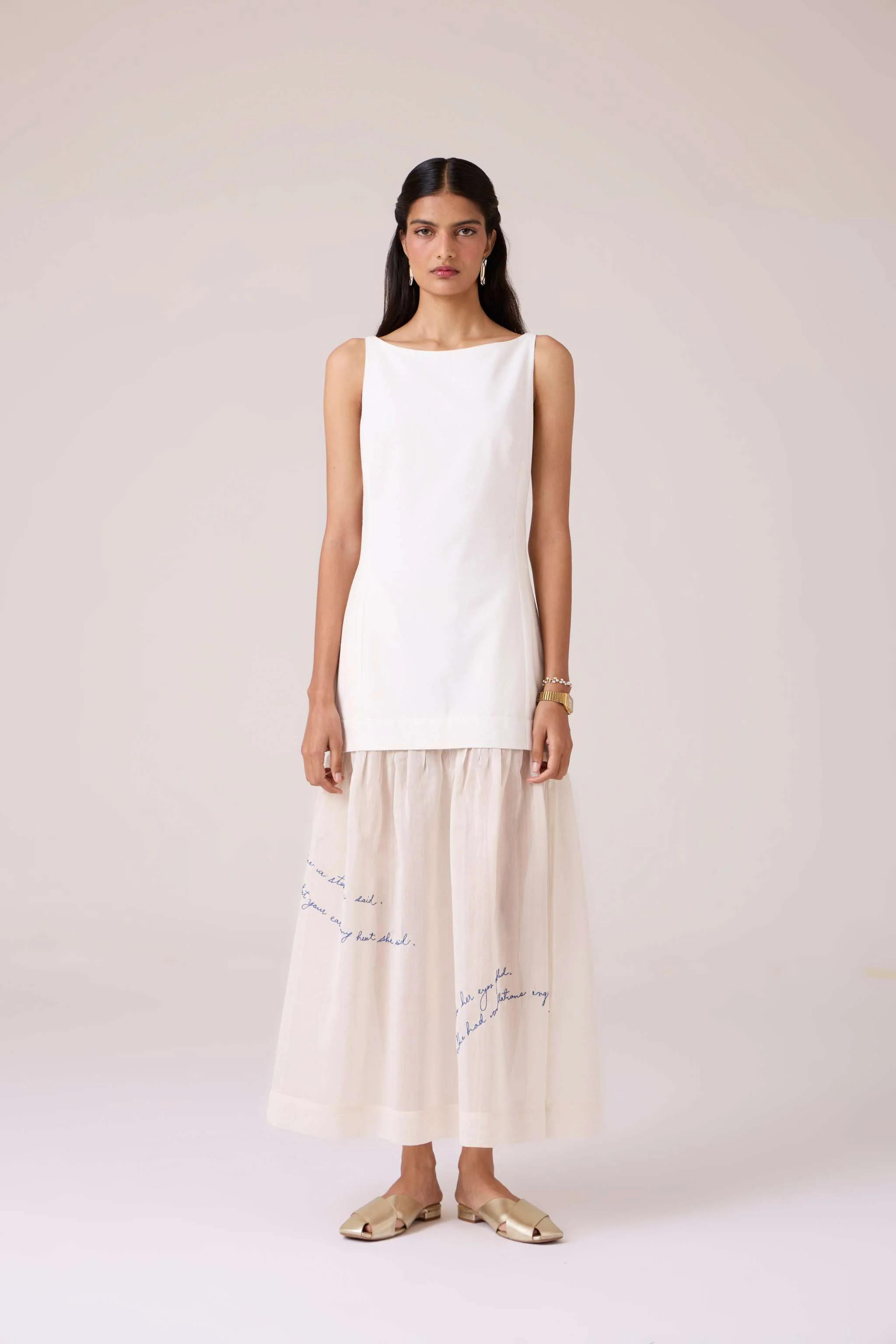 Astra White Embroidered Maxi Dress - Image 3