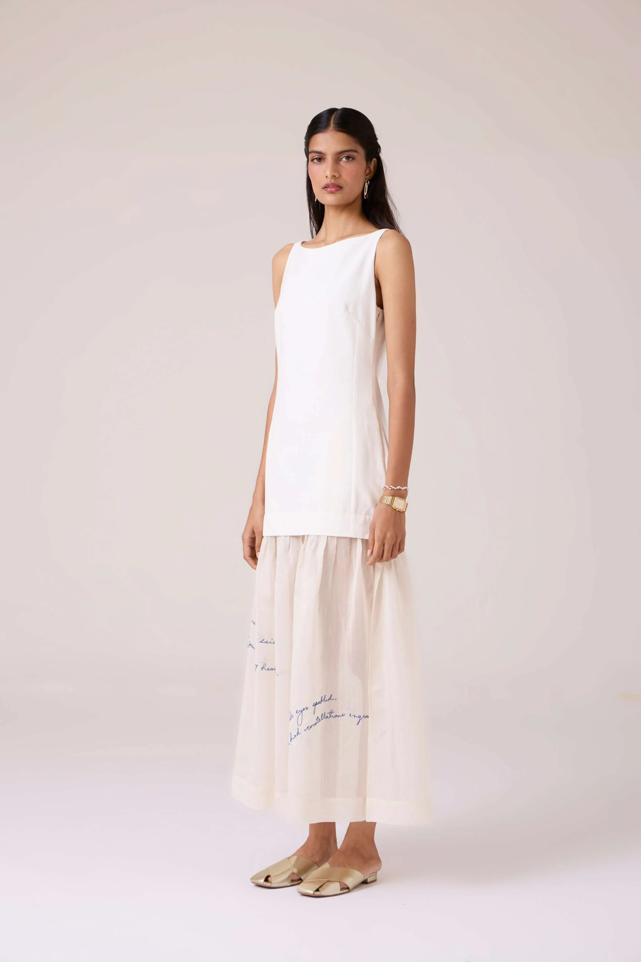Astra White Embroidered Maxi Dress - Image 4