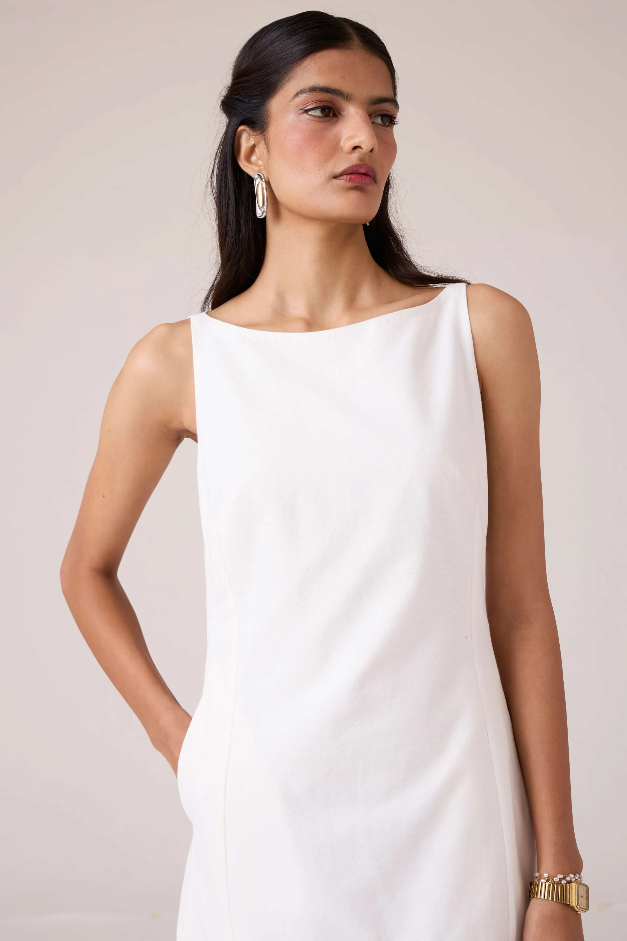 Astra White Embroidered Maxi Dress - Image 6