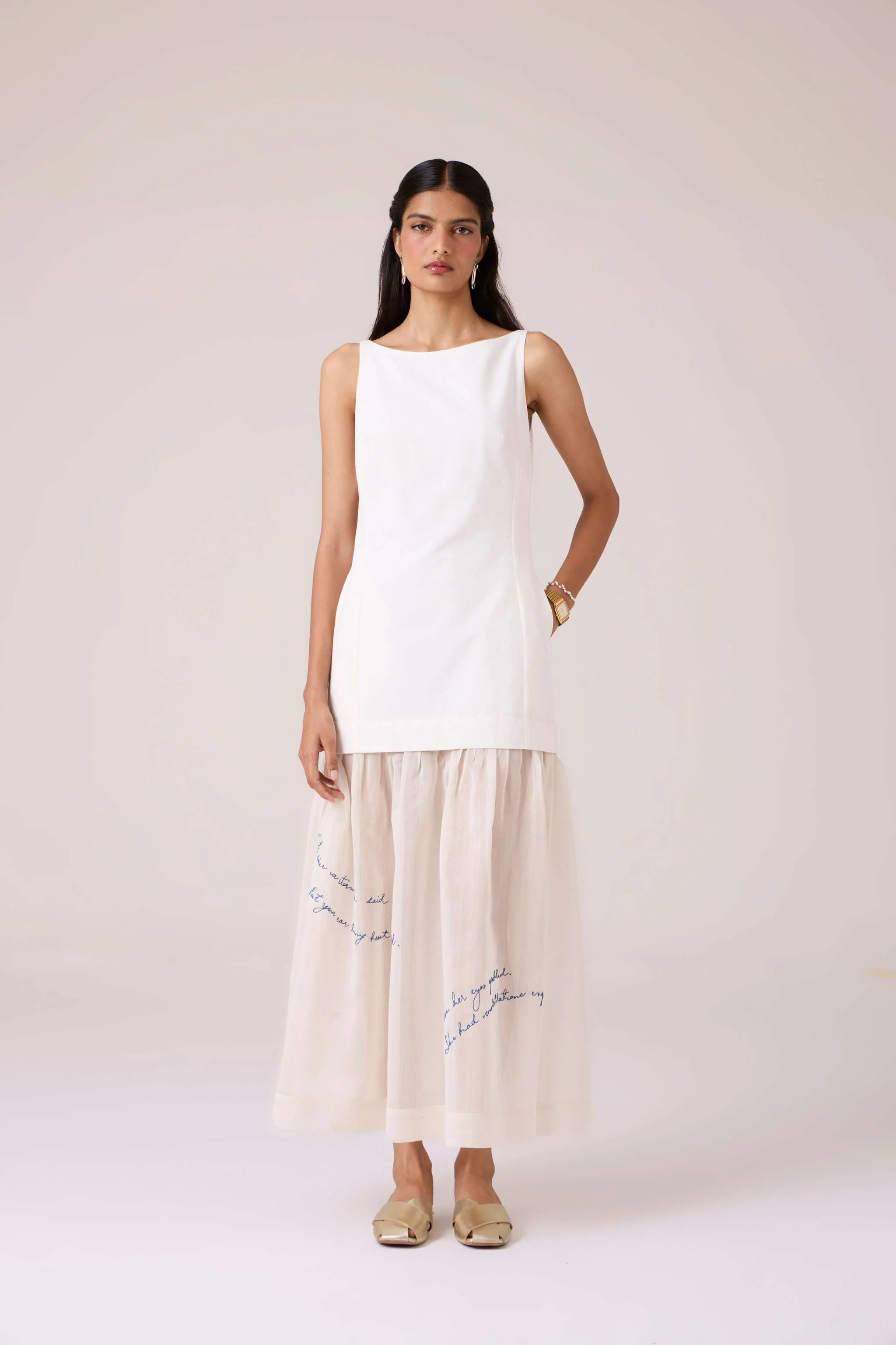 Astra White Embroidered Maxi Dress - Image 7