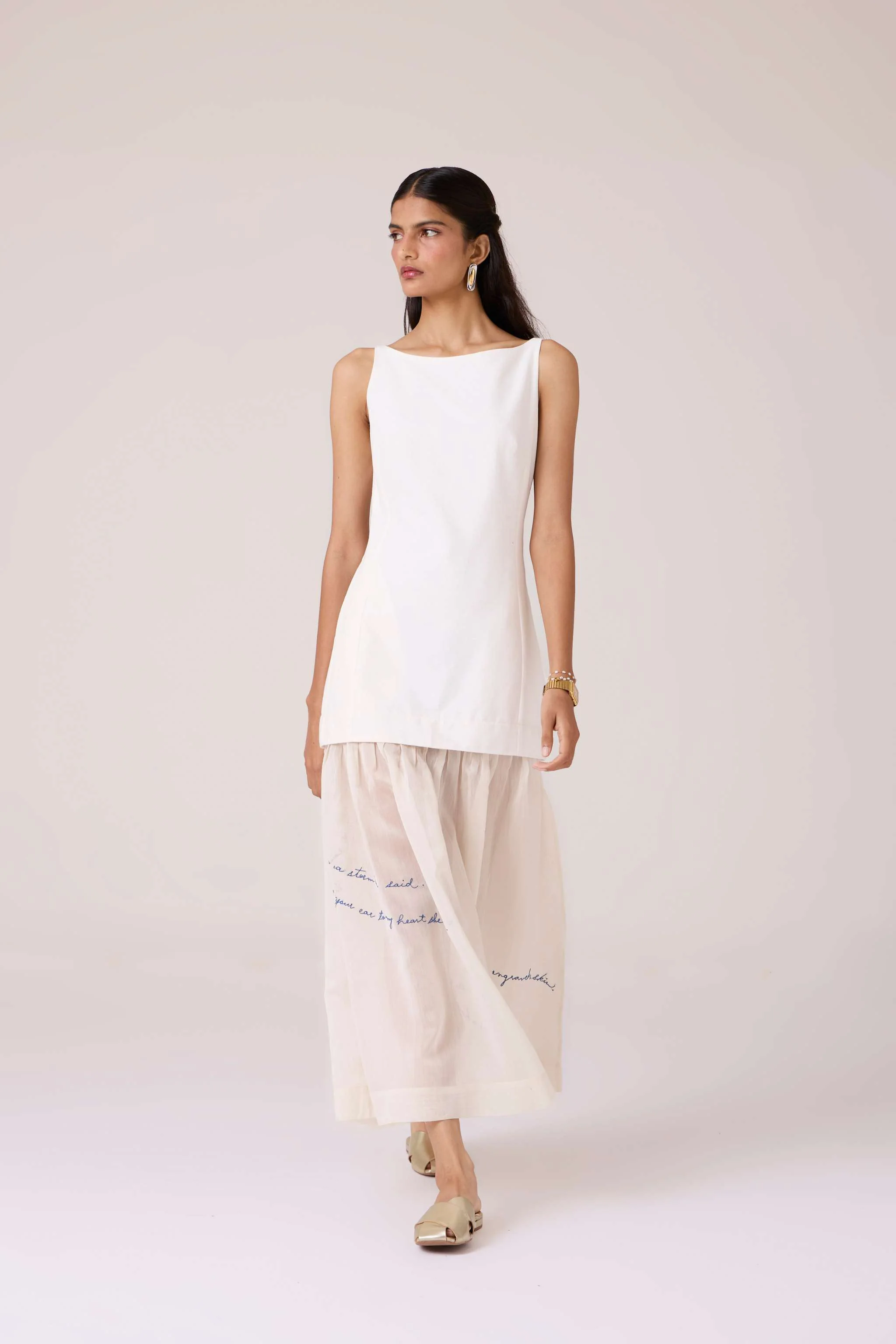 Astra White Embroidered Maxi Dress - Image 8
