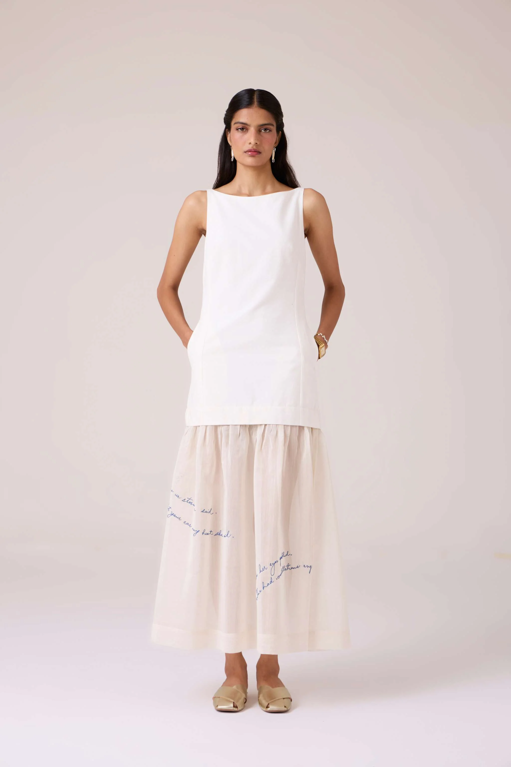 Astra White Embroidered Maxi Dress - Image 9