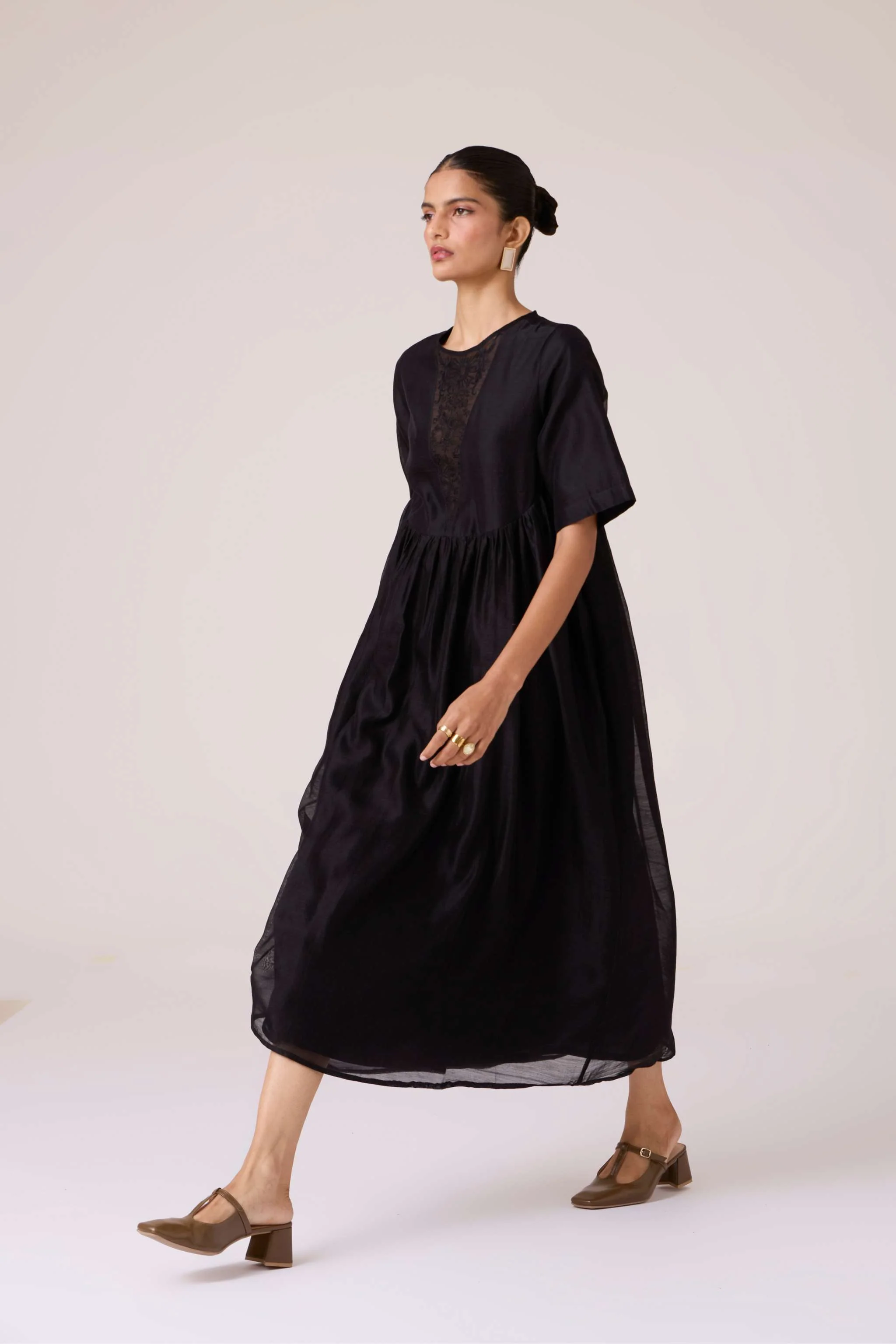 Callisto Black Handwoven Dress - Image 10