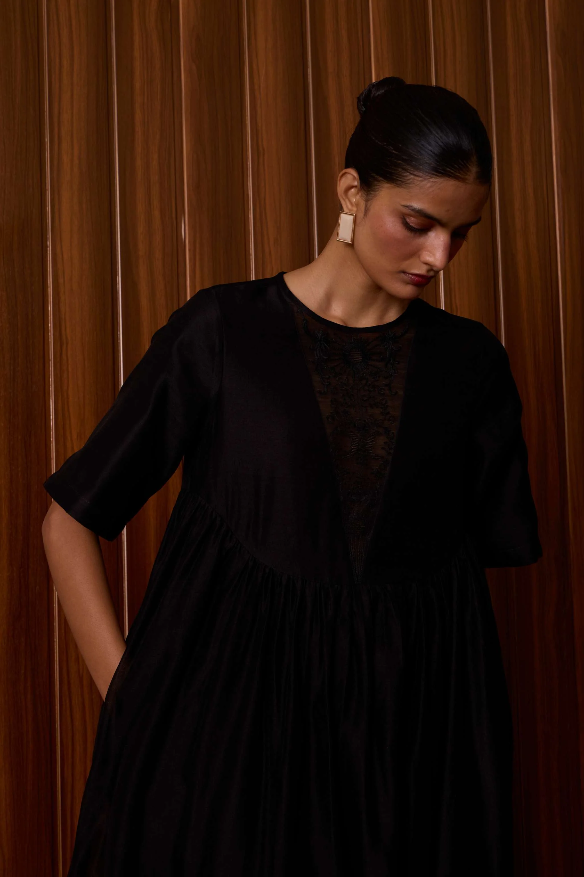 Callisto Black Handwoven Dress - Image 15