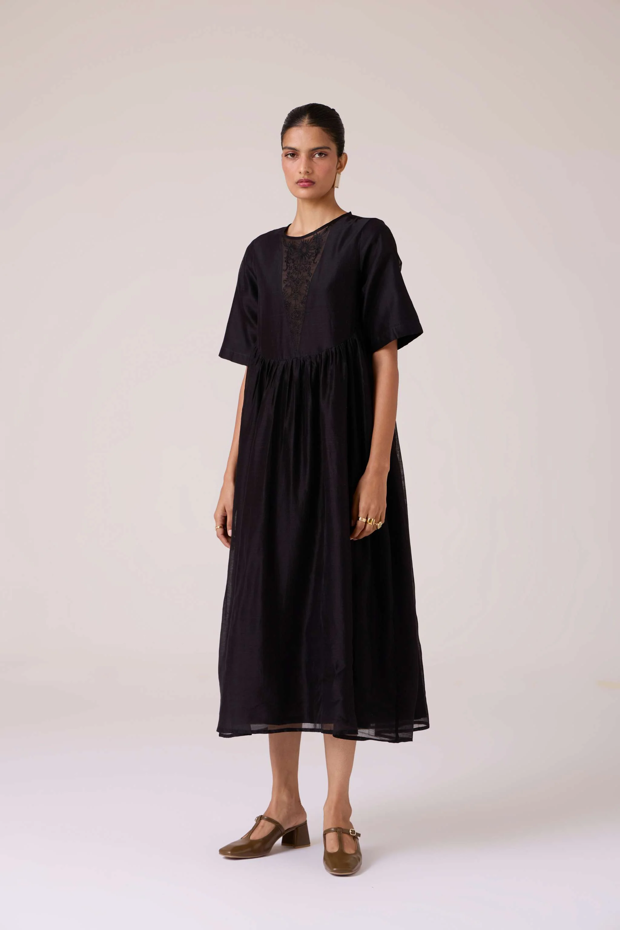 Callisto Black Handwoven Dress - Image 3