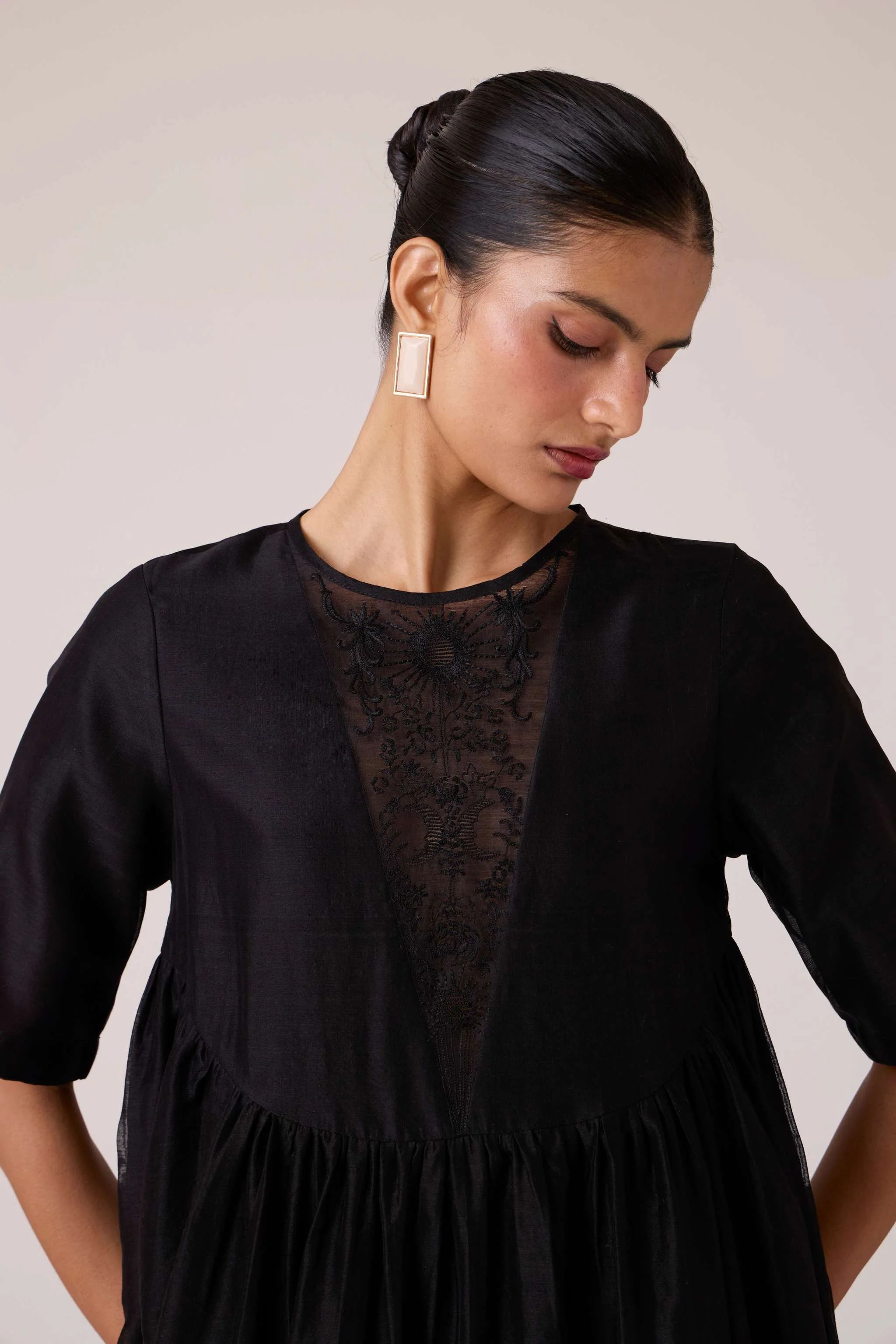 Callisto Black Handwoven Dress - Image 5