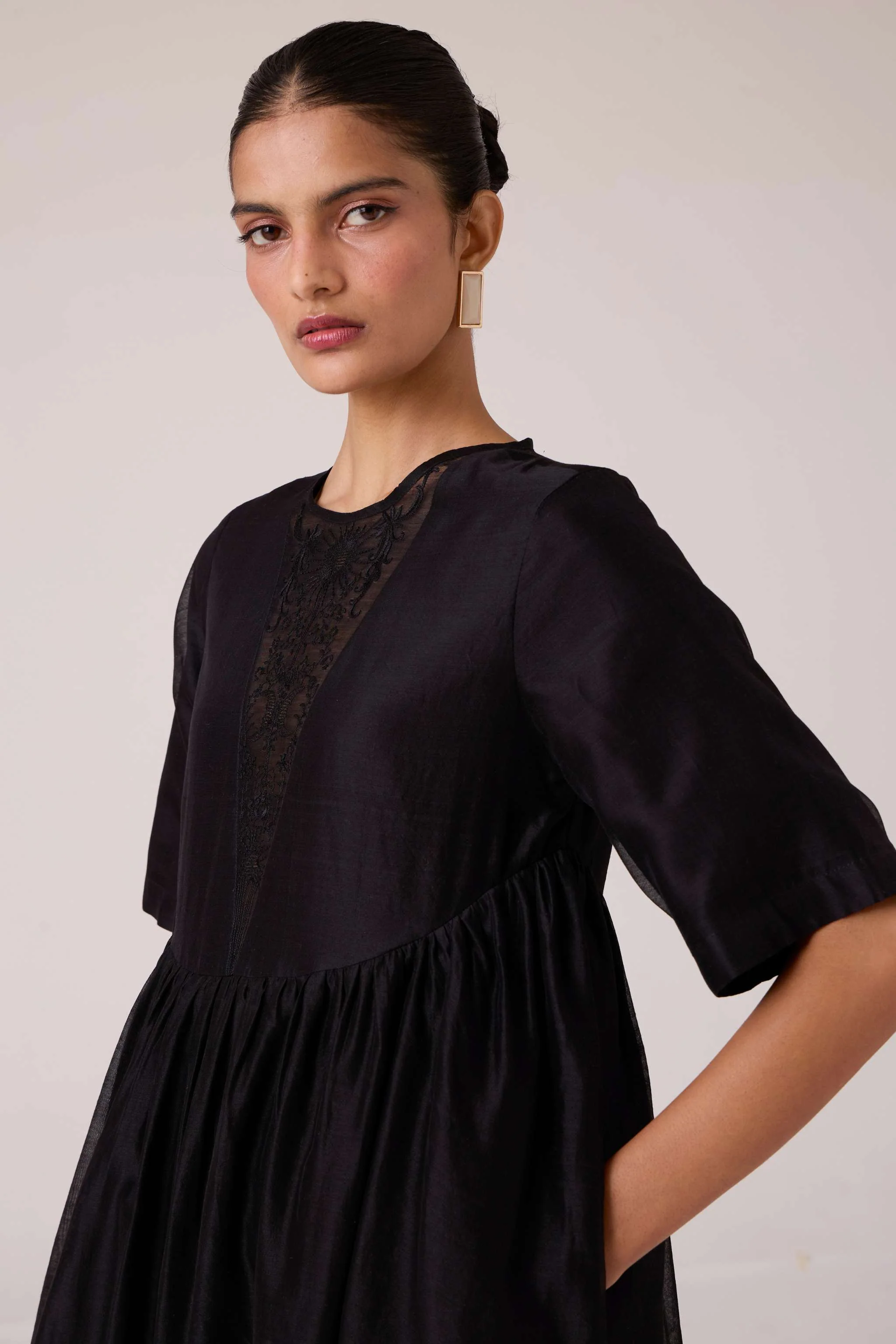 Callisto Black Handwoven Dress - Image 7