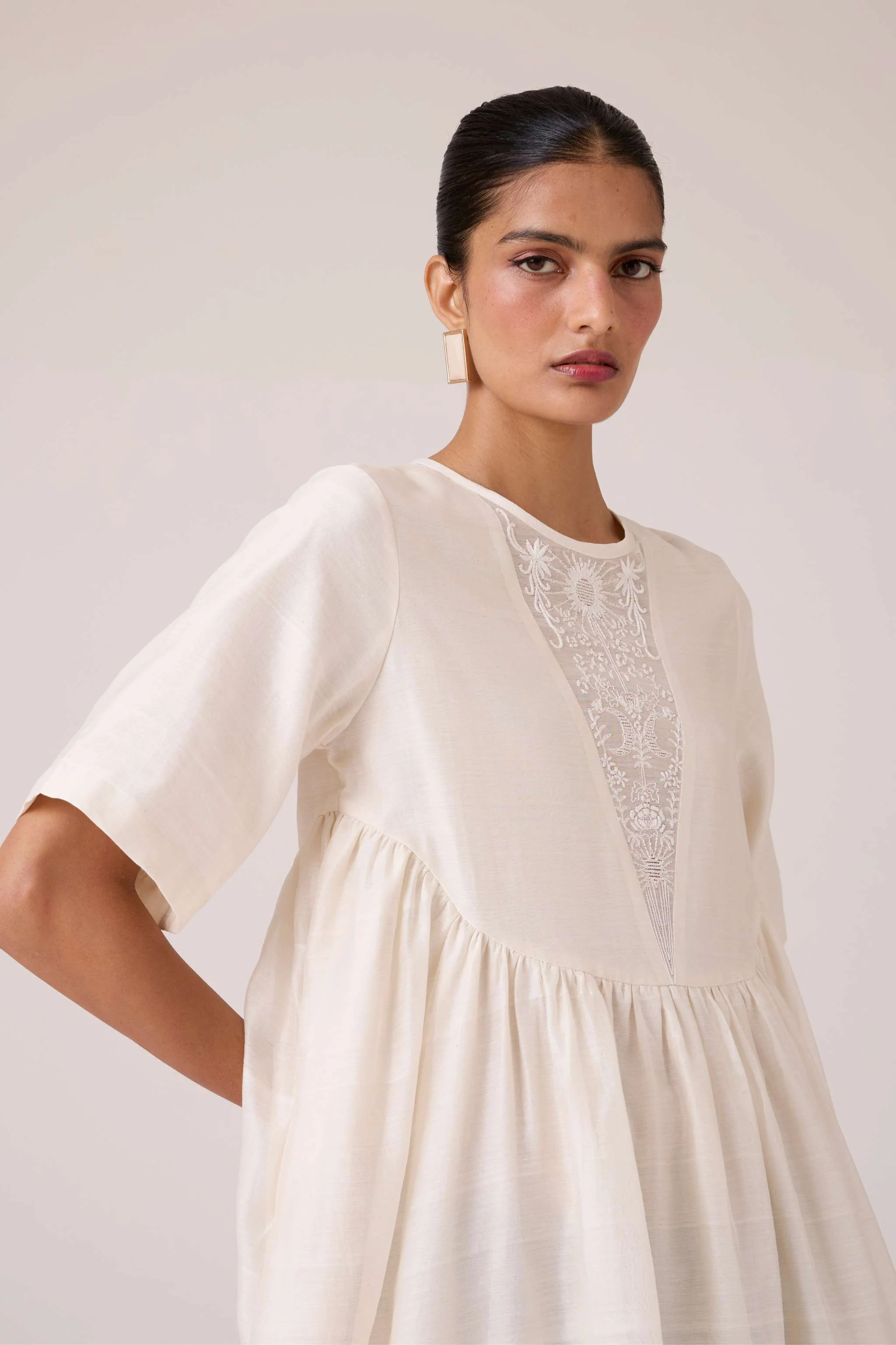 Callisto White Handwoven Dress - Image 10