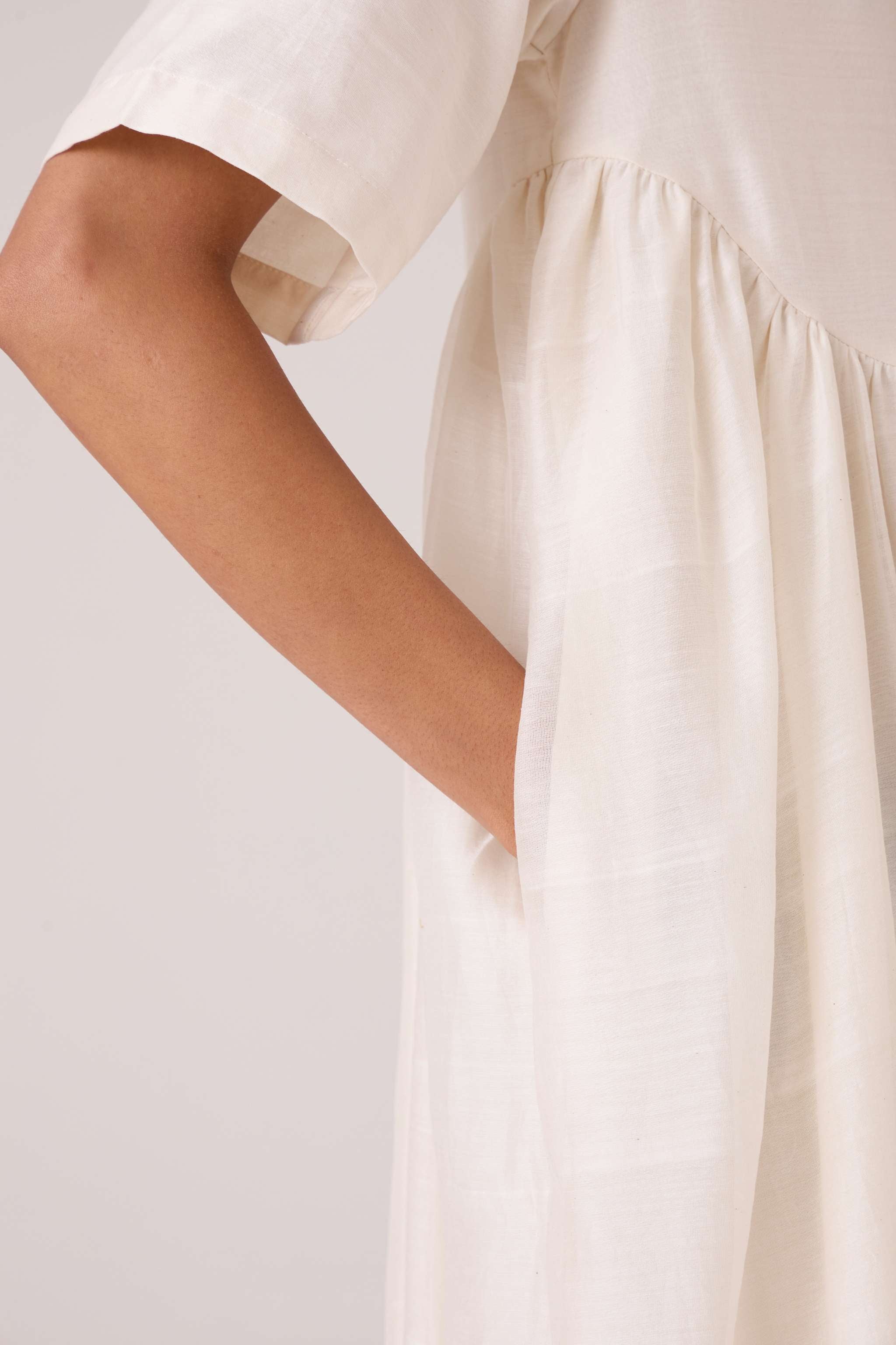 Callisto White Handwoven Dress - Image 11