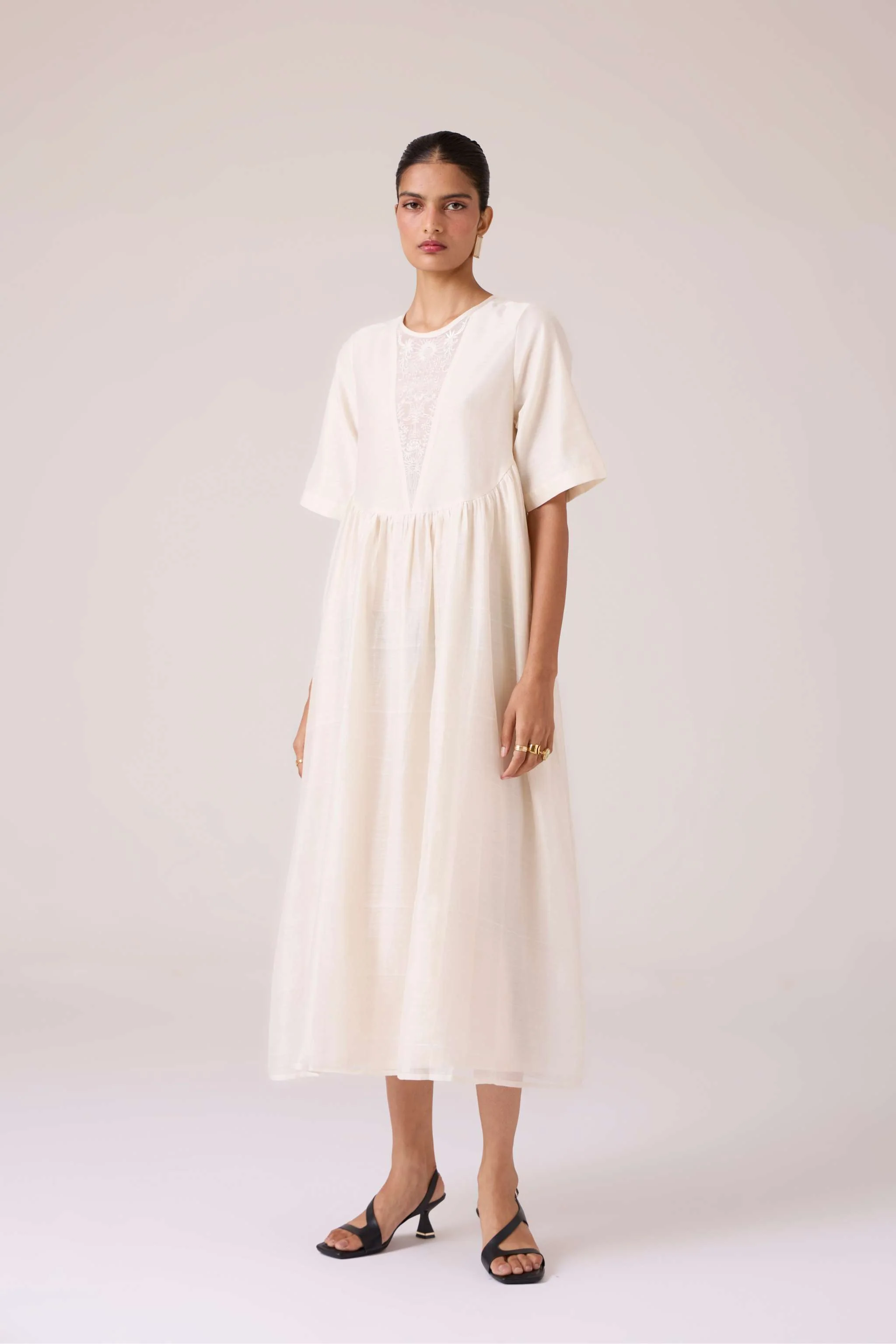 Callisto White Handwoven Dress - Image 12