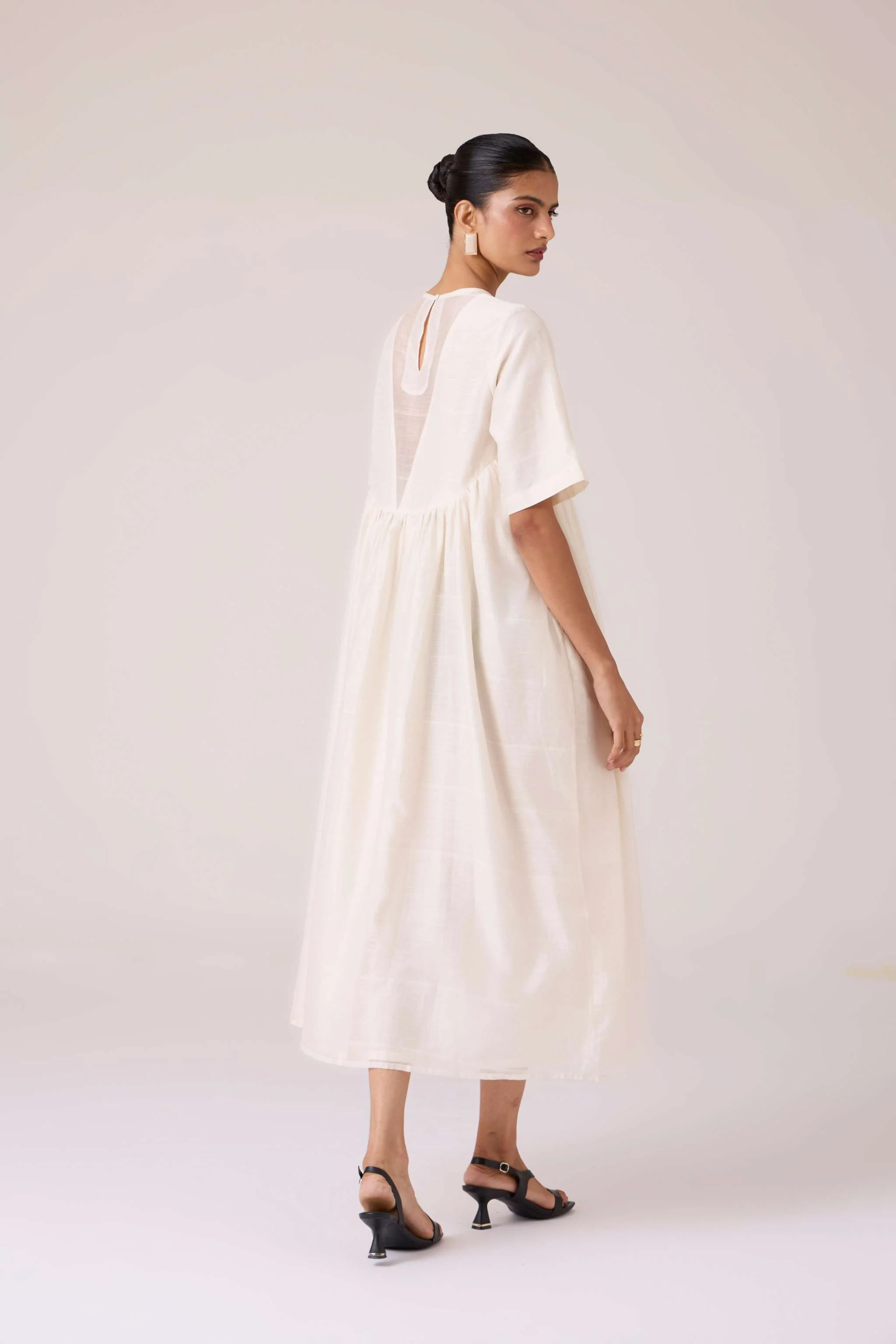 Callisto White Handwoven Dress - Image 17