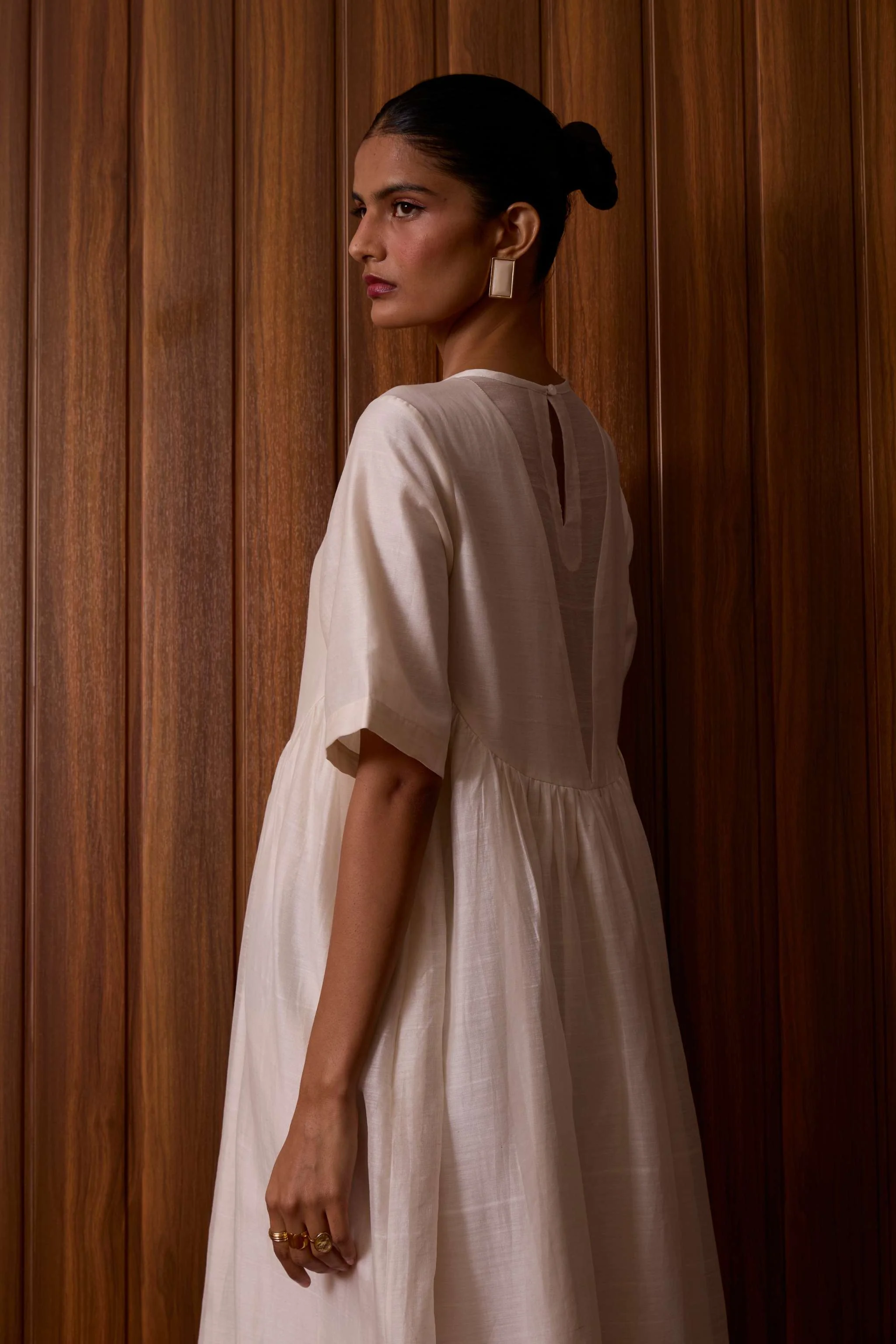Callisto White Handwoven Dress - Image 18