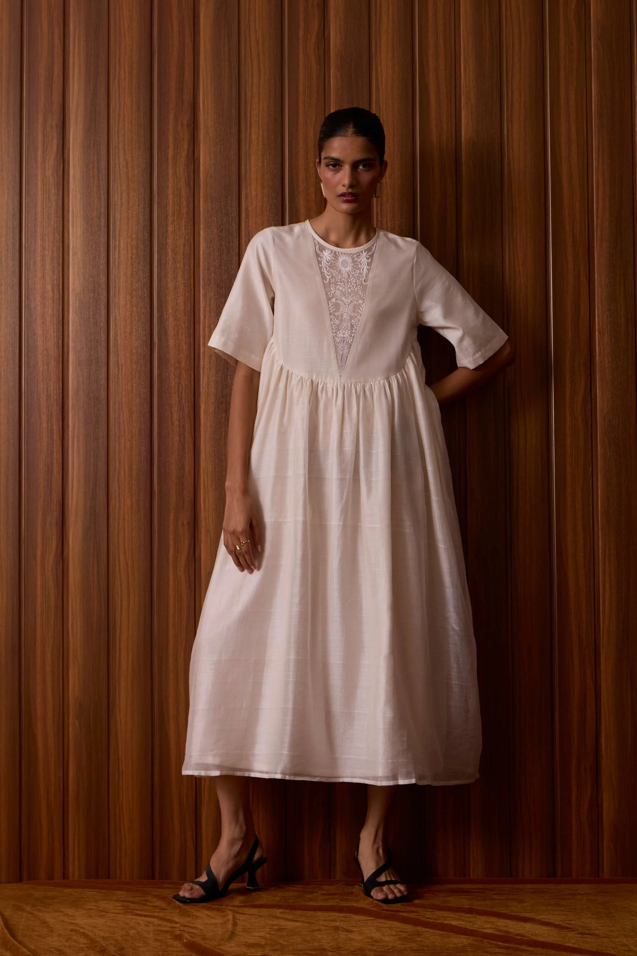 Callisto White Handwoven Dress - Image 19