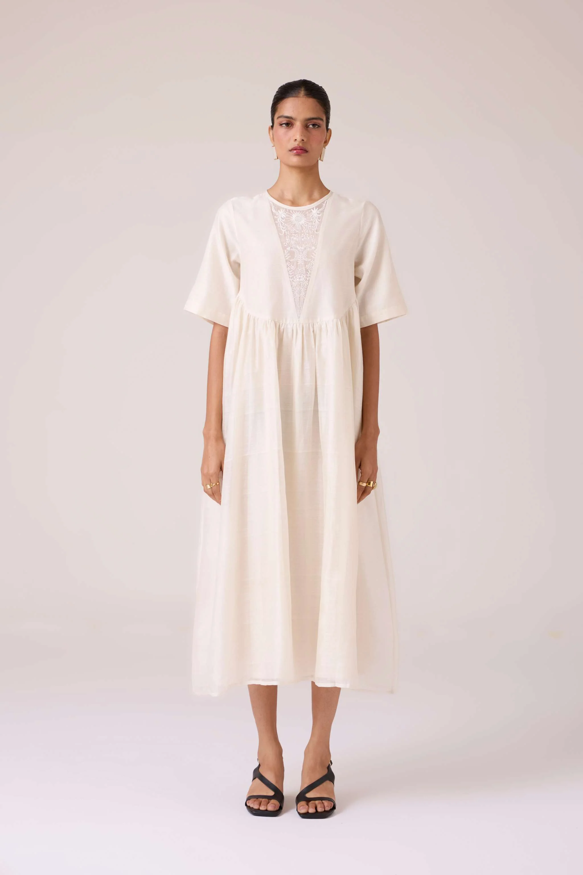 Callisto White Handwoven Dress - Image 3