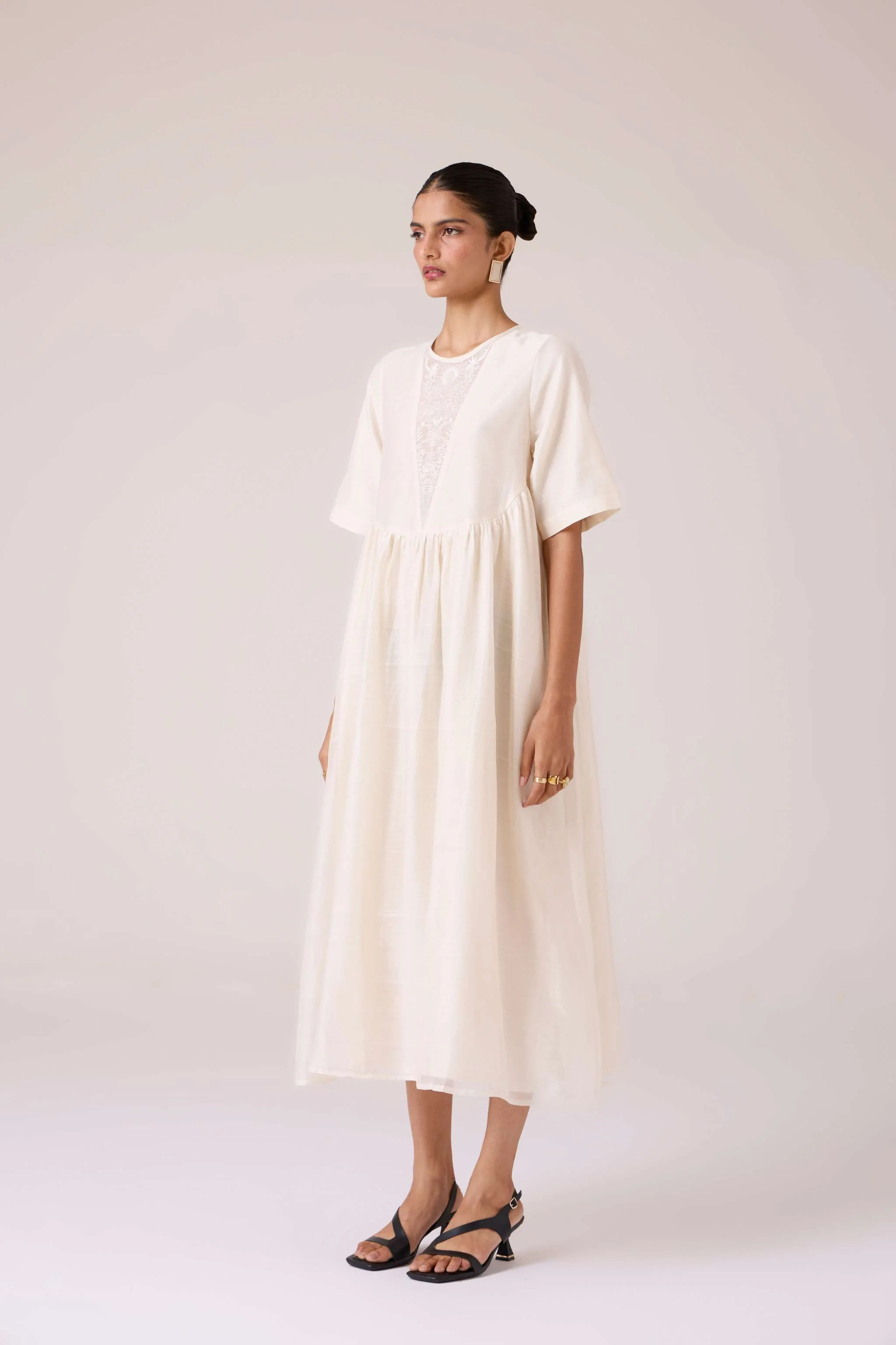 Callisto White Handwoven Dress - Image 4