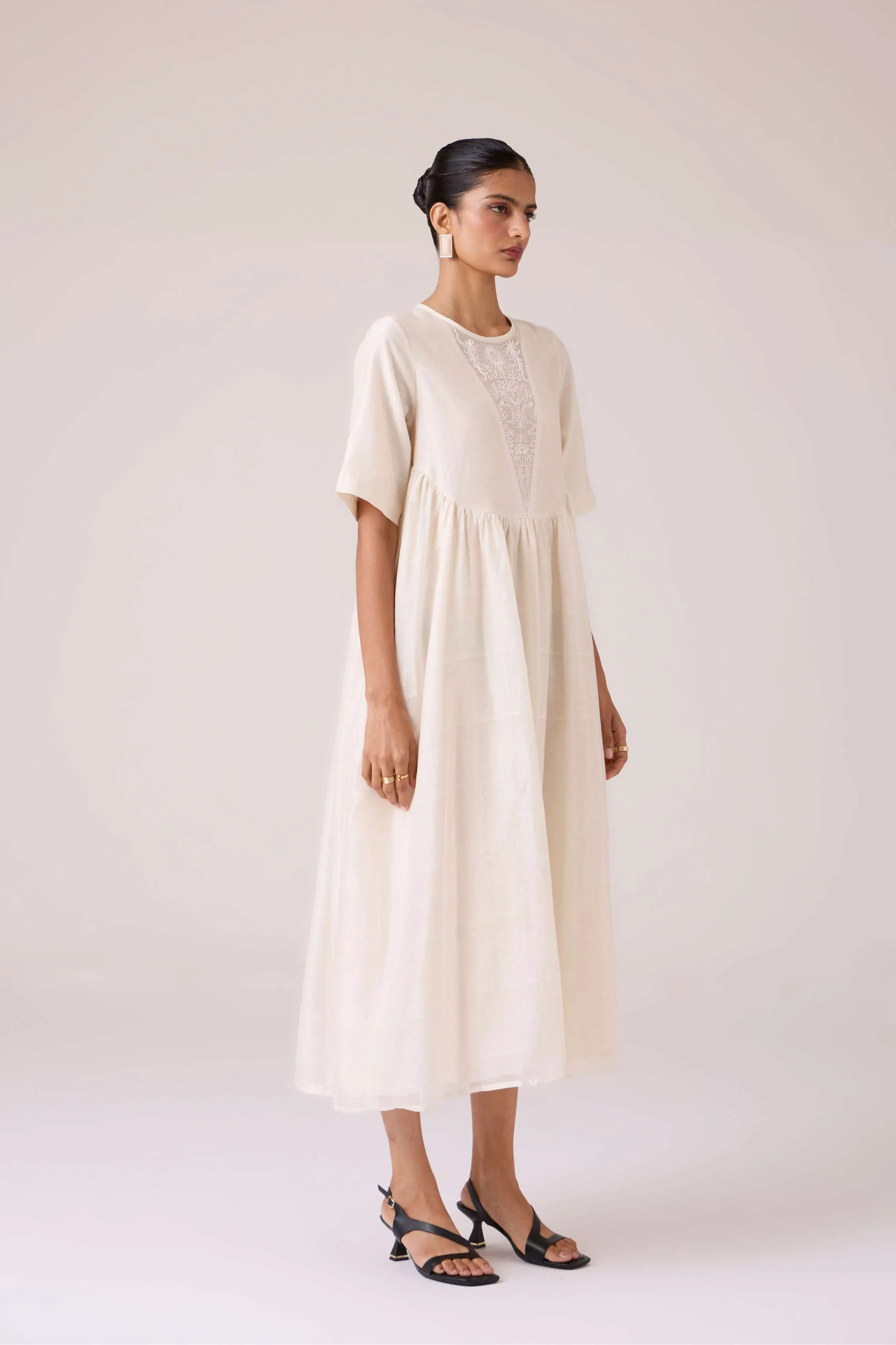 Callisto White Handwoven Dress - Image 5