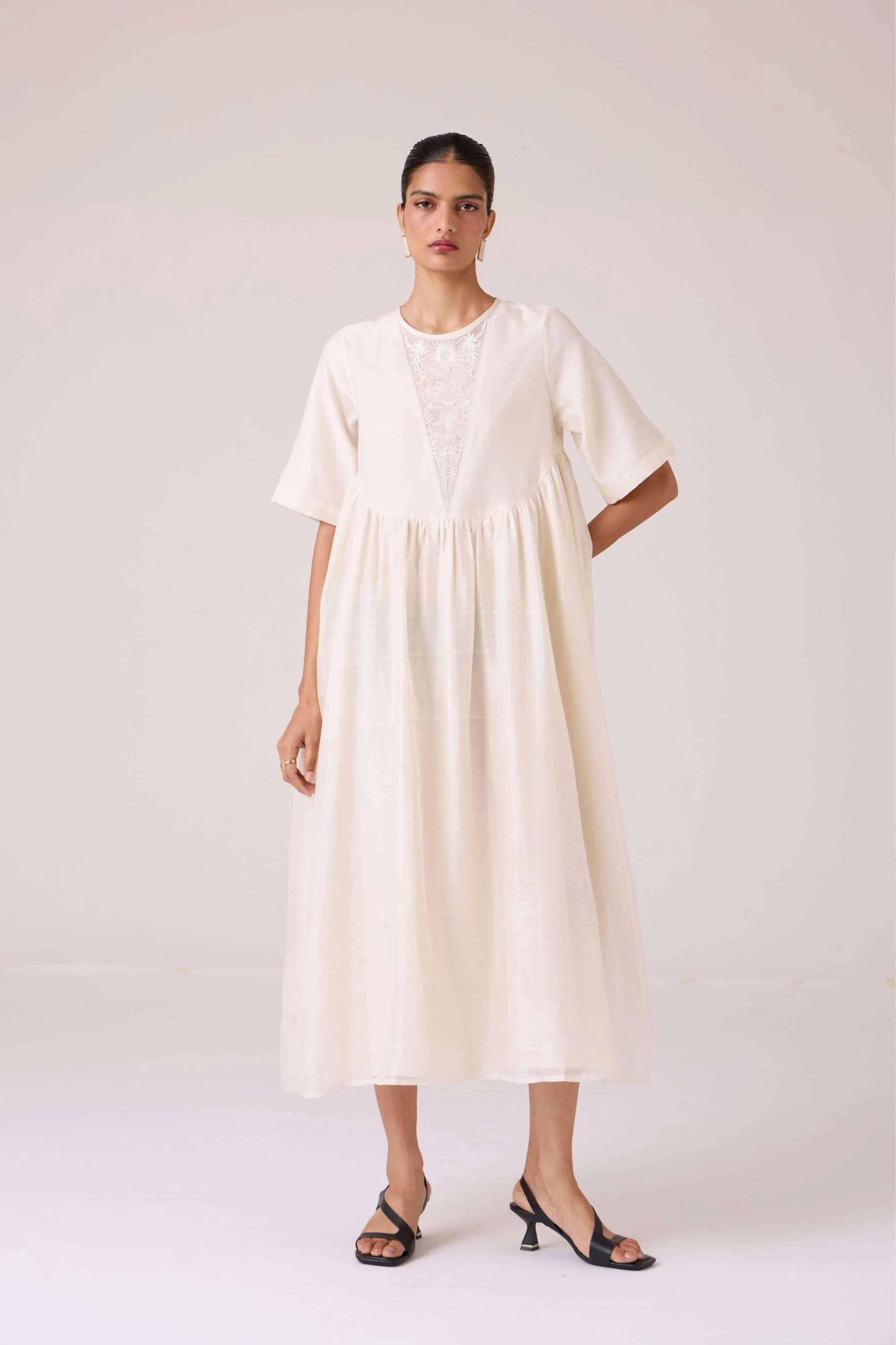 Callisto White Handwoven Dress - Image 6