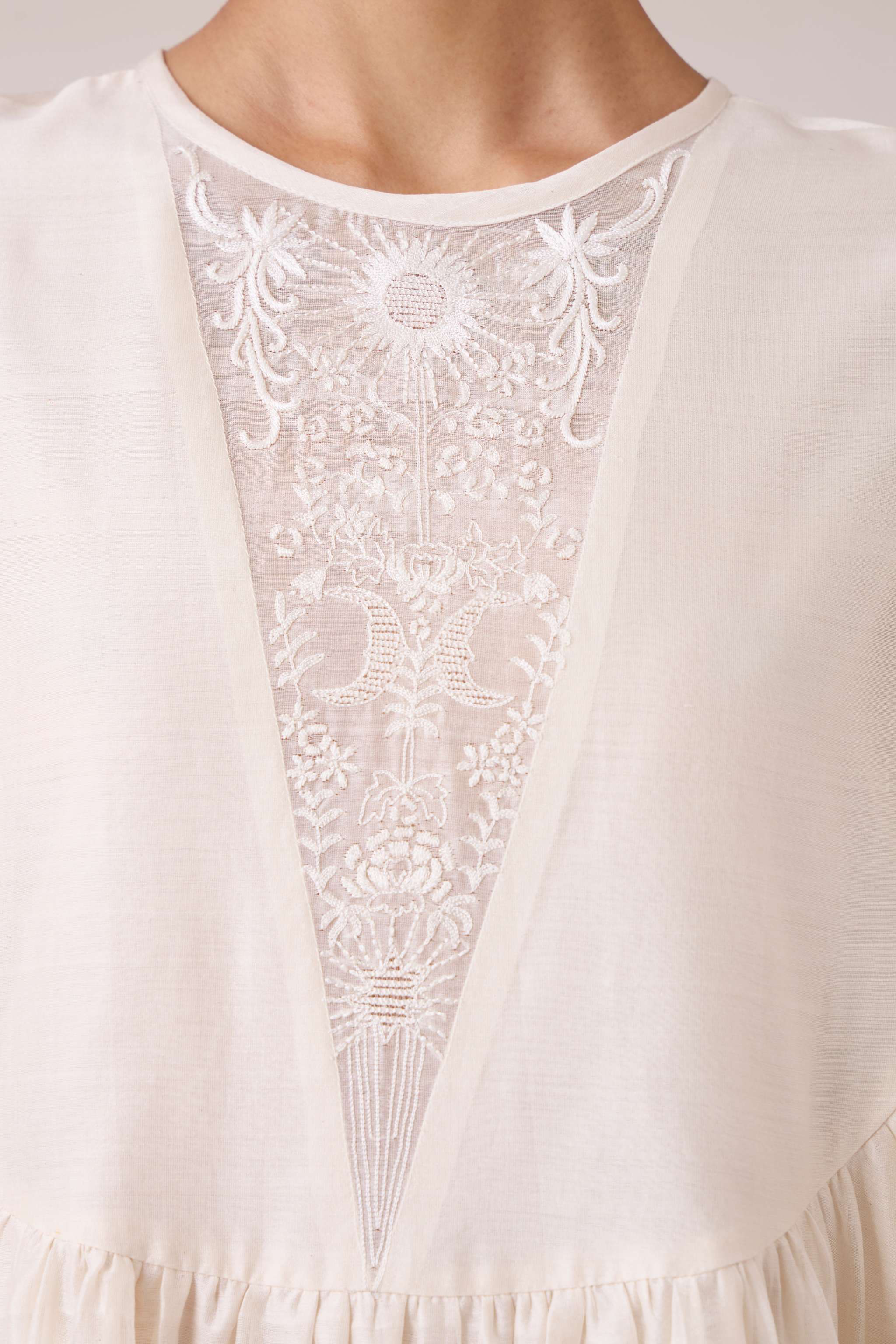 Callisto White Handwoven Dress - Image 9