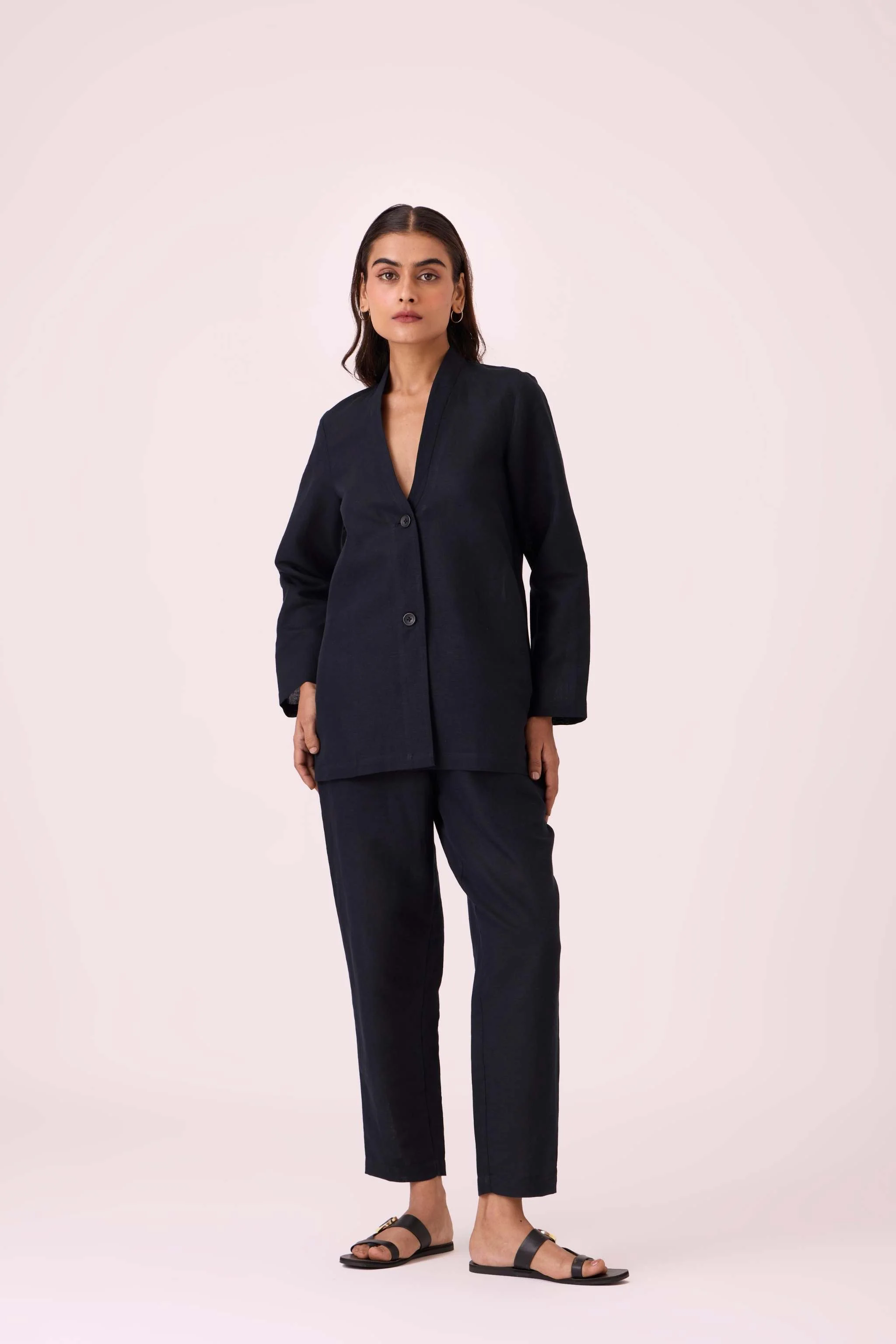 Darcy Black Linen Jacket - Image 6