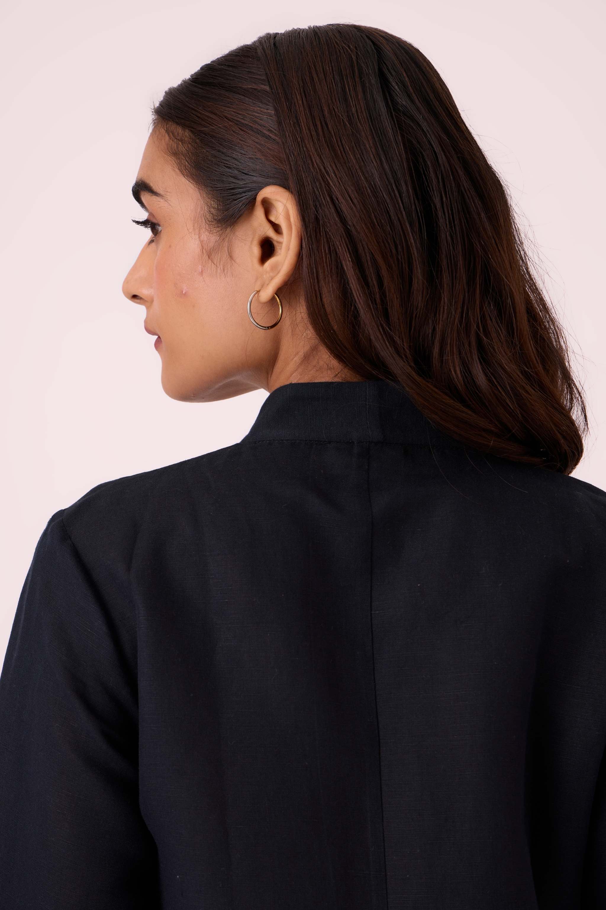 Darcy Black Linen Jacket - Image 8