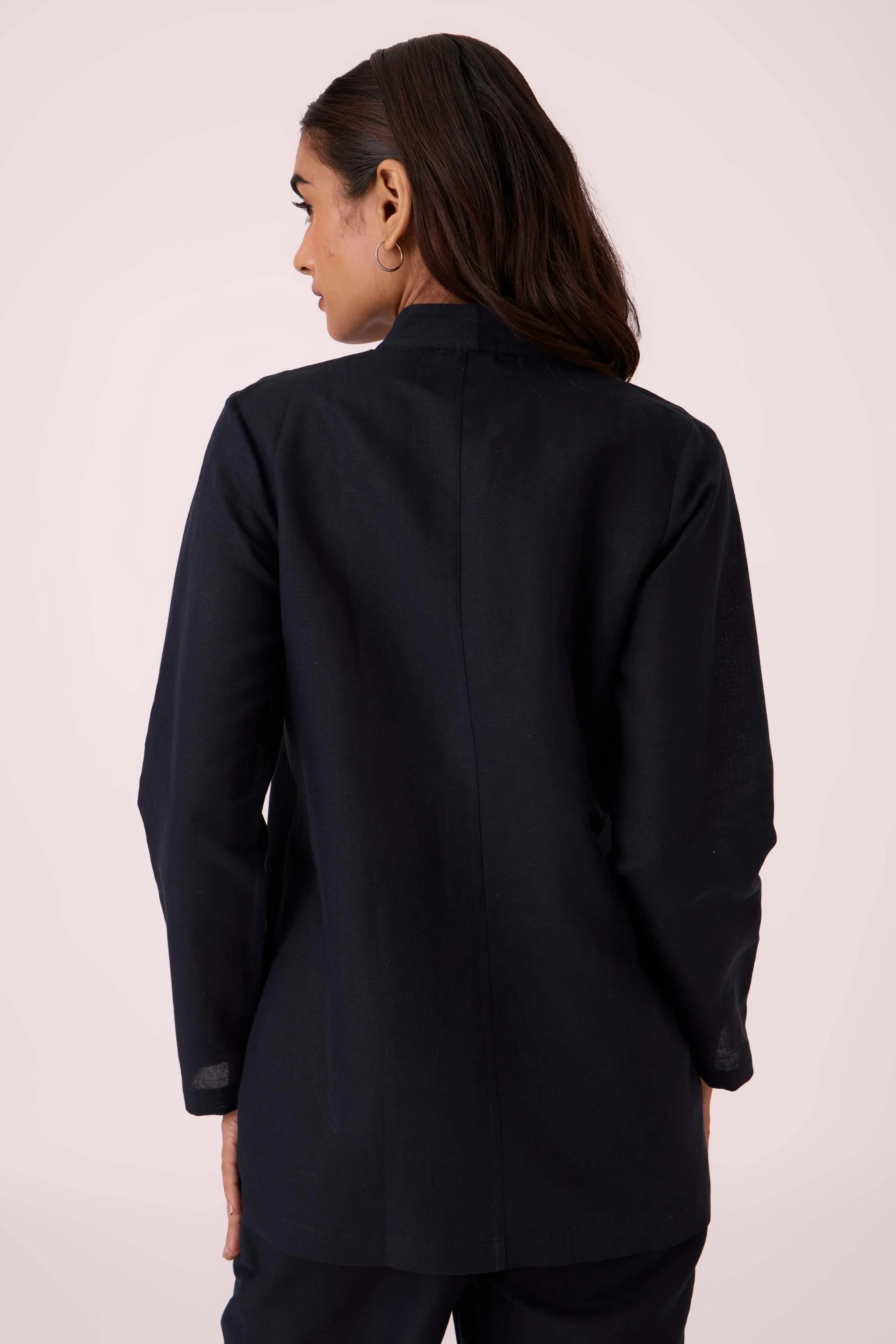 Darcy Black Linen Jacket - Image 9