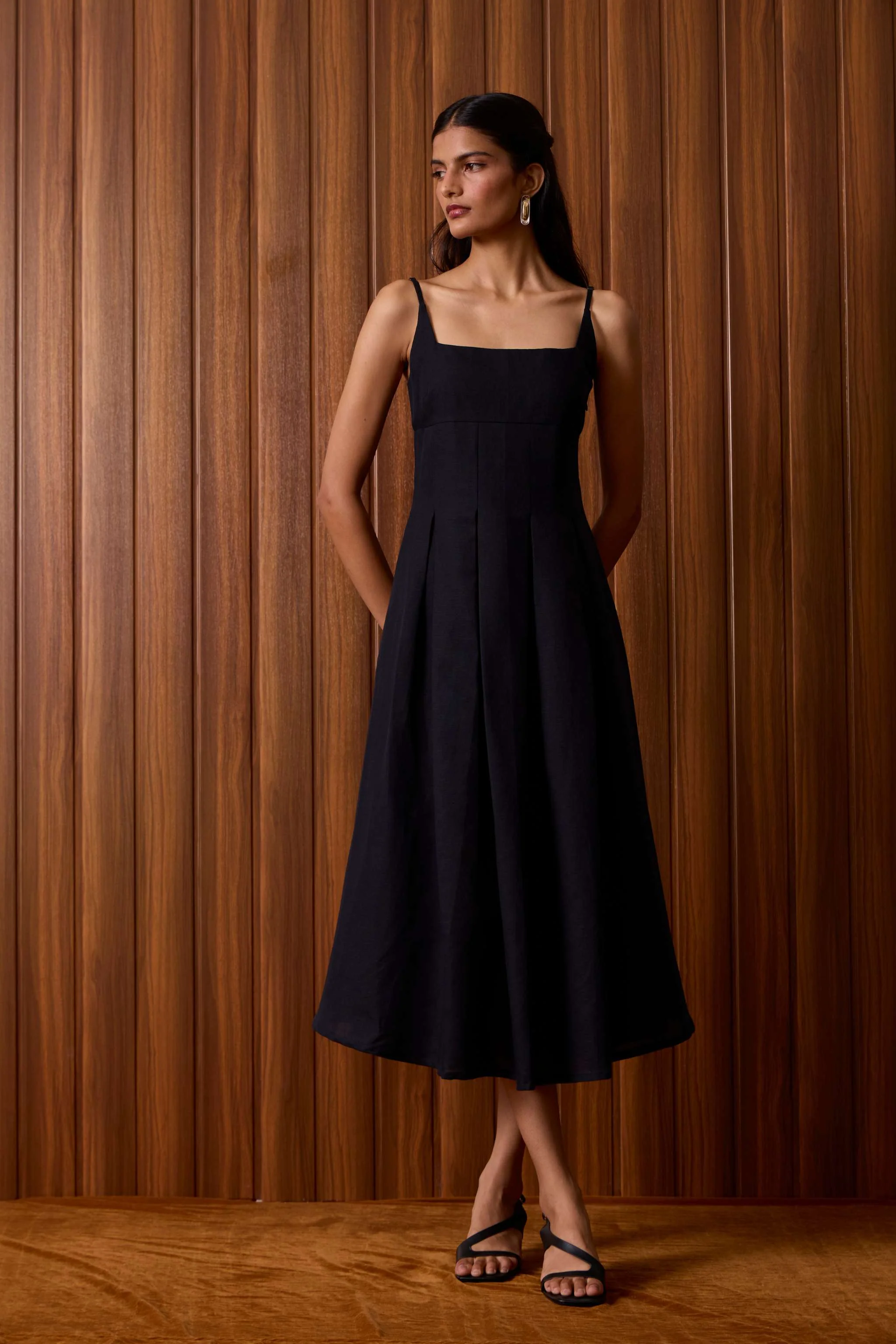 Eos Black Midi Dress - Image 15
