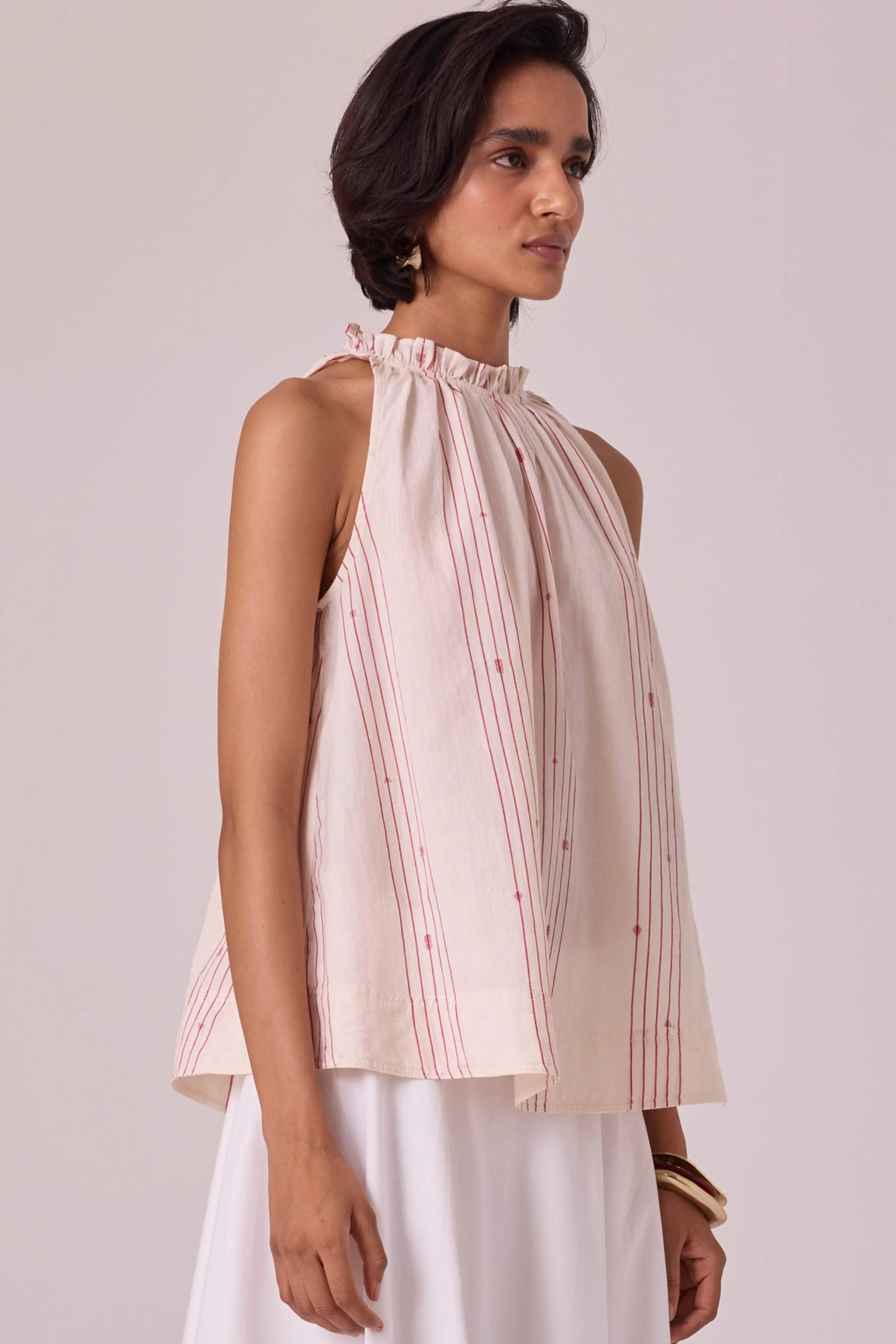 Kocho Red Striped Handwoven Top - Image 3