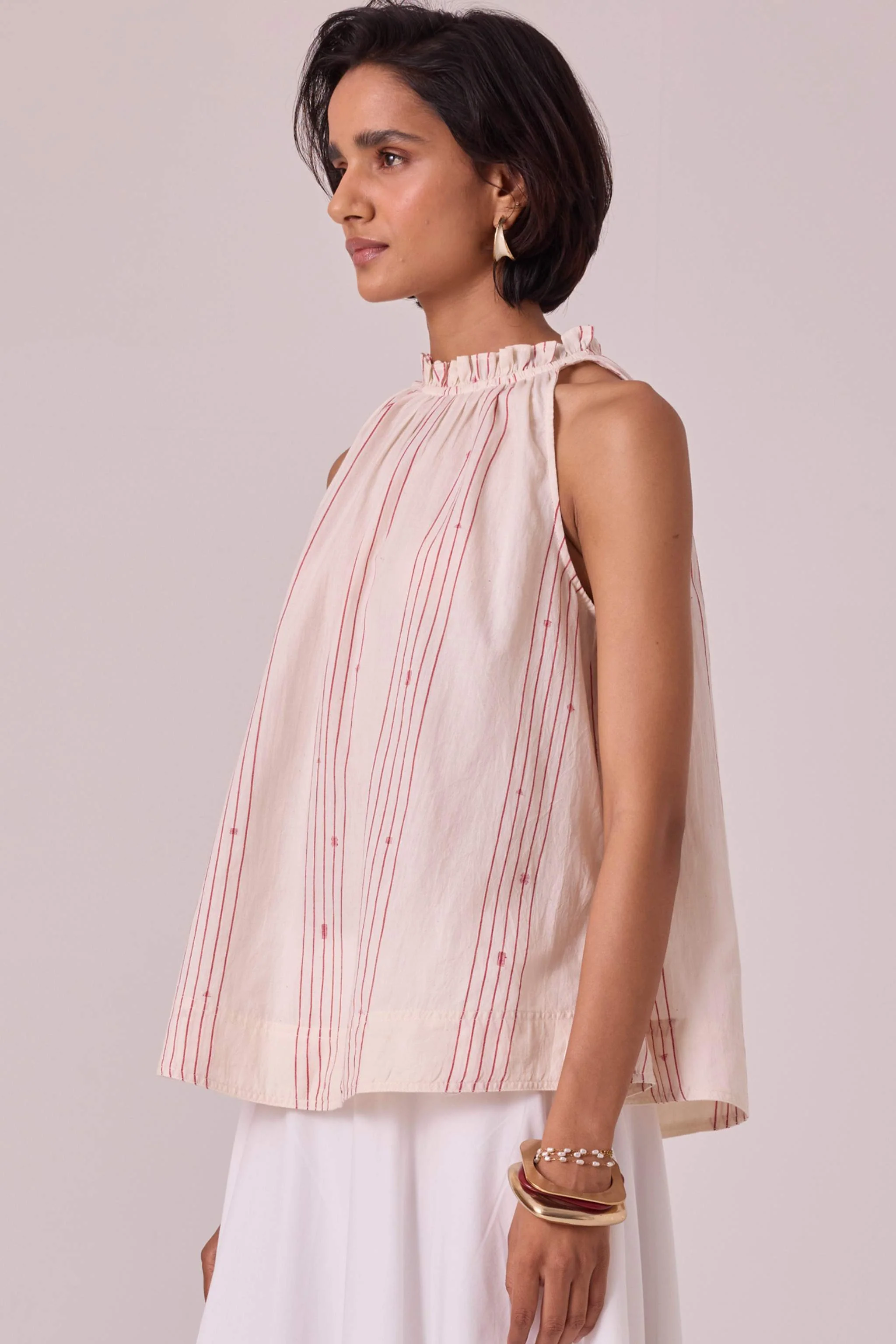 Kocho Red Striped Handwoven Top - Image 4