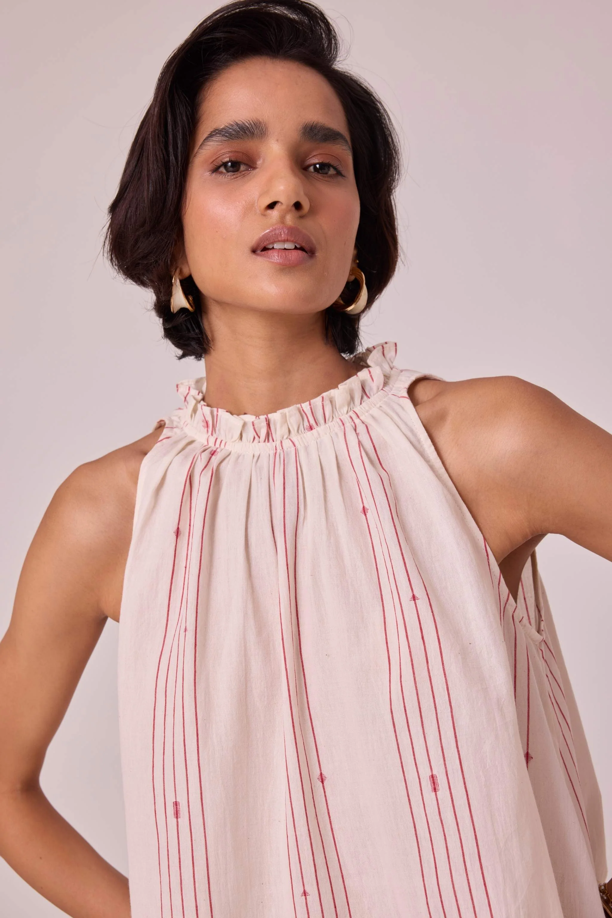 Kocho Red Striped Handwoven Top - Image 5