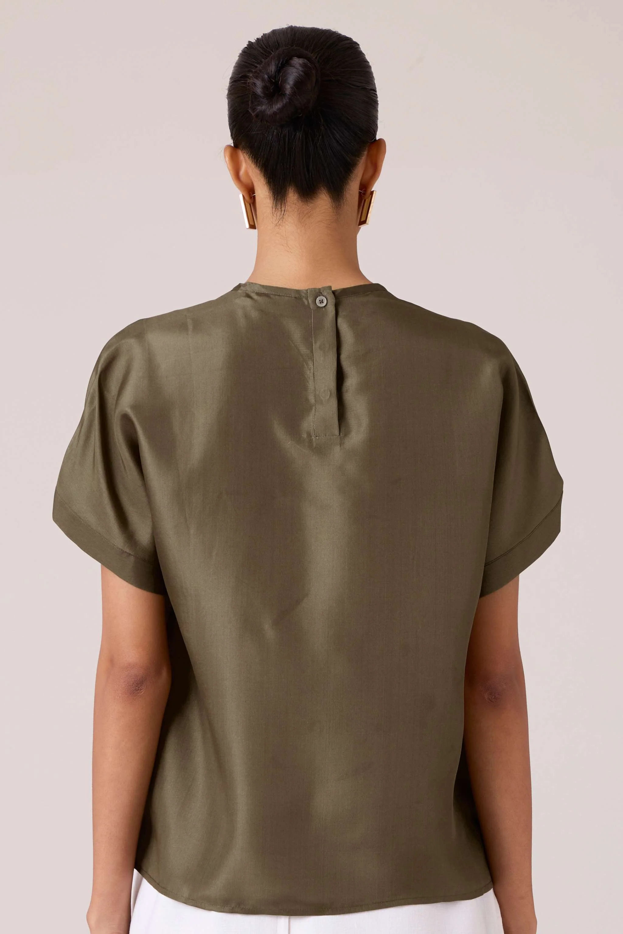 Pam Olive Silk Top - Image 10
