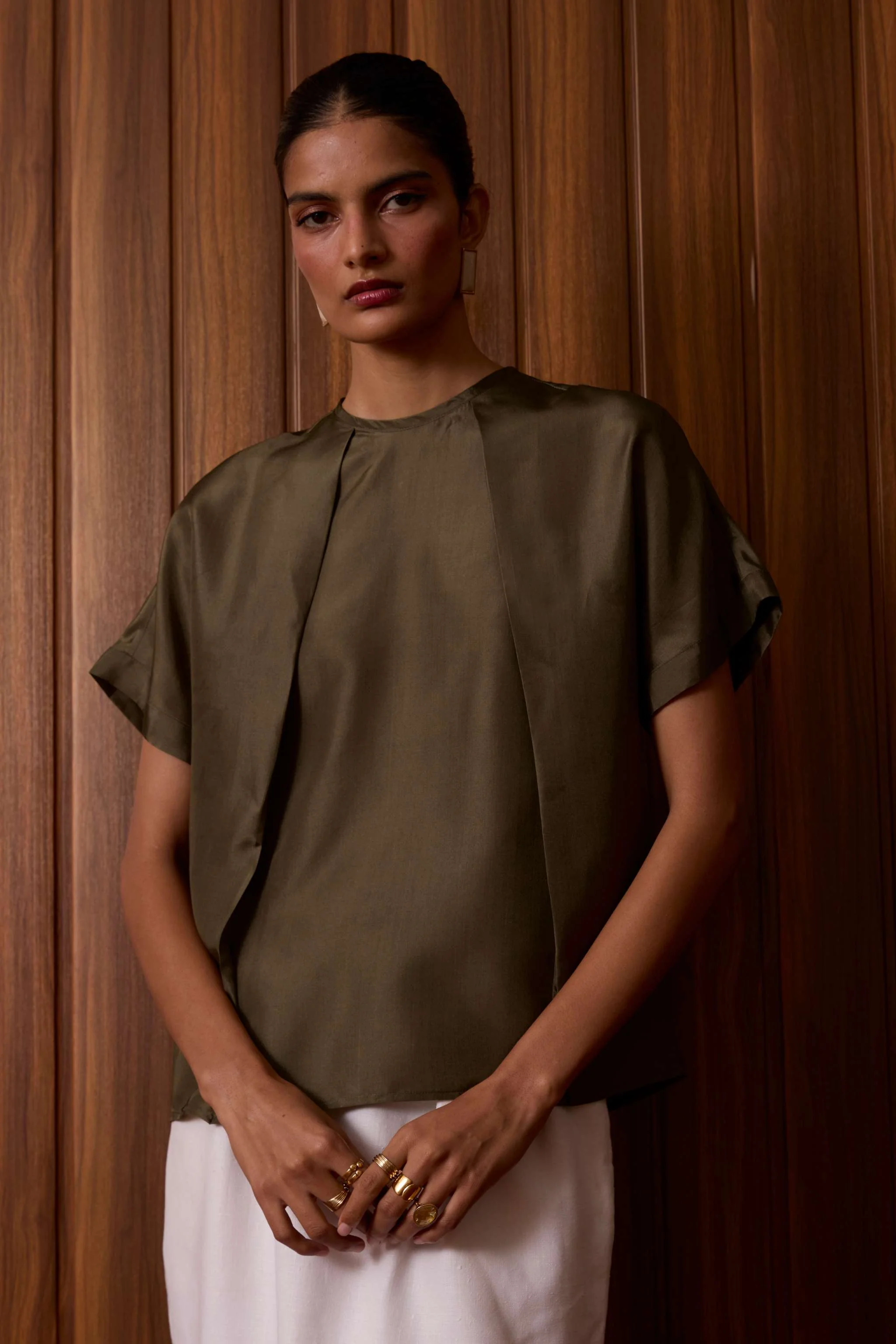 Pam Olive Silk Top - Image 11