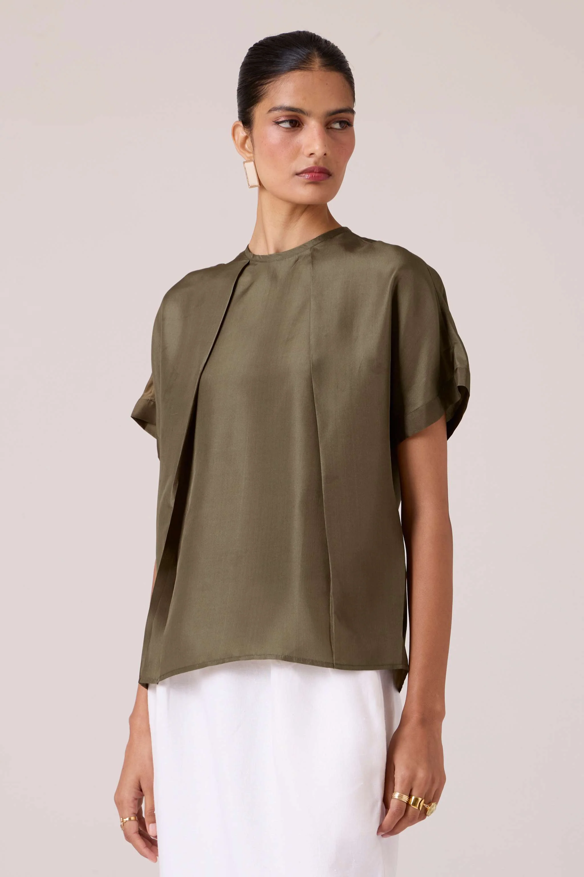 Pam Olive Silk Top - Image 5