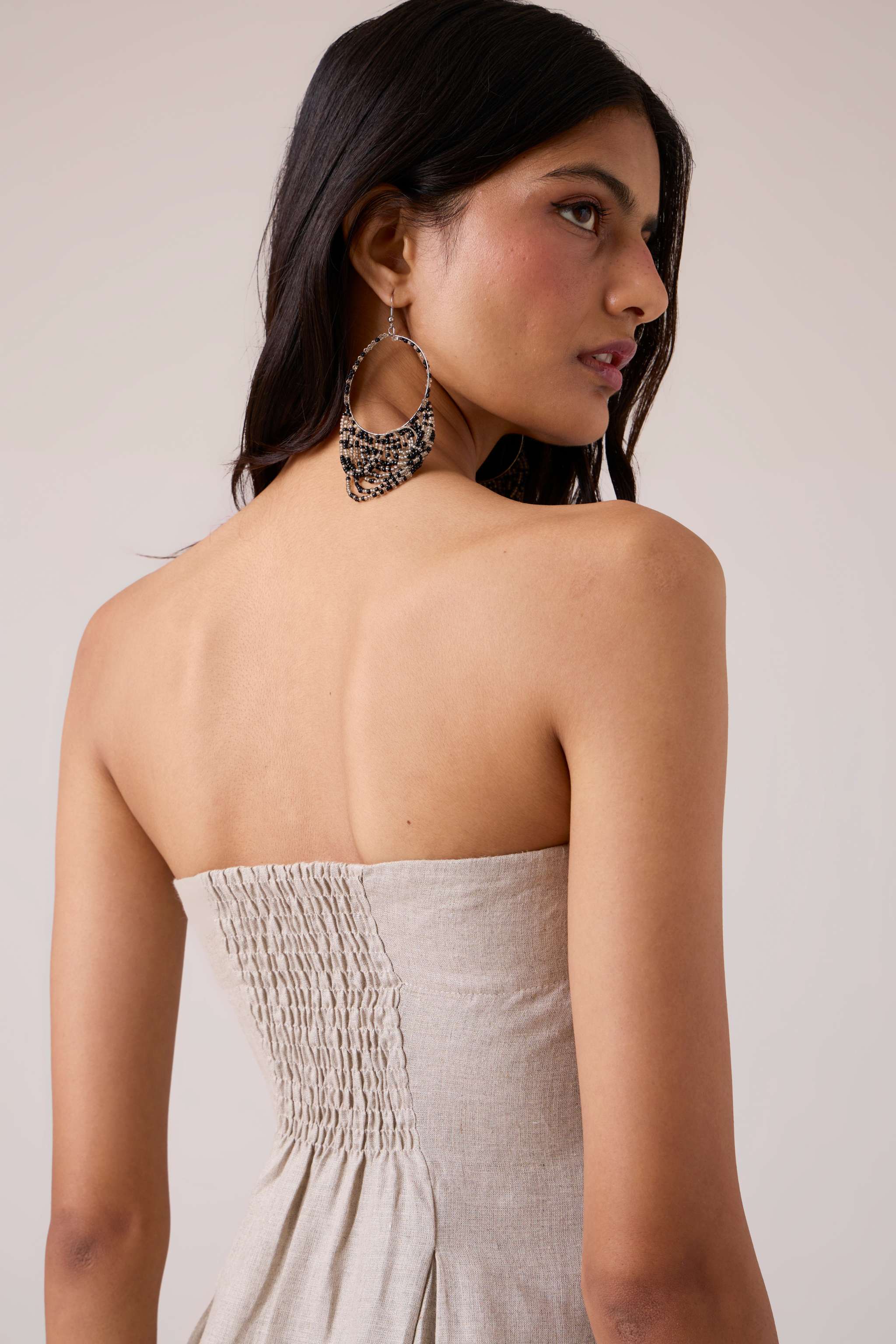 Suhjan Beige Linen Dress - Image 13