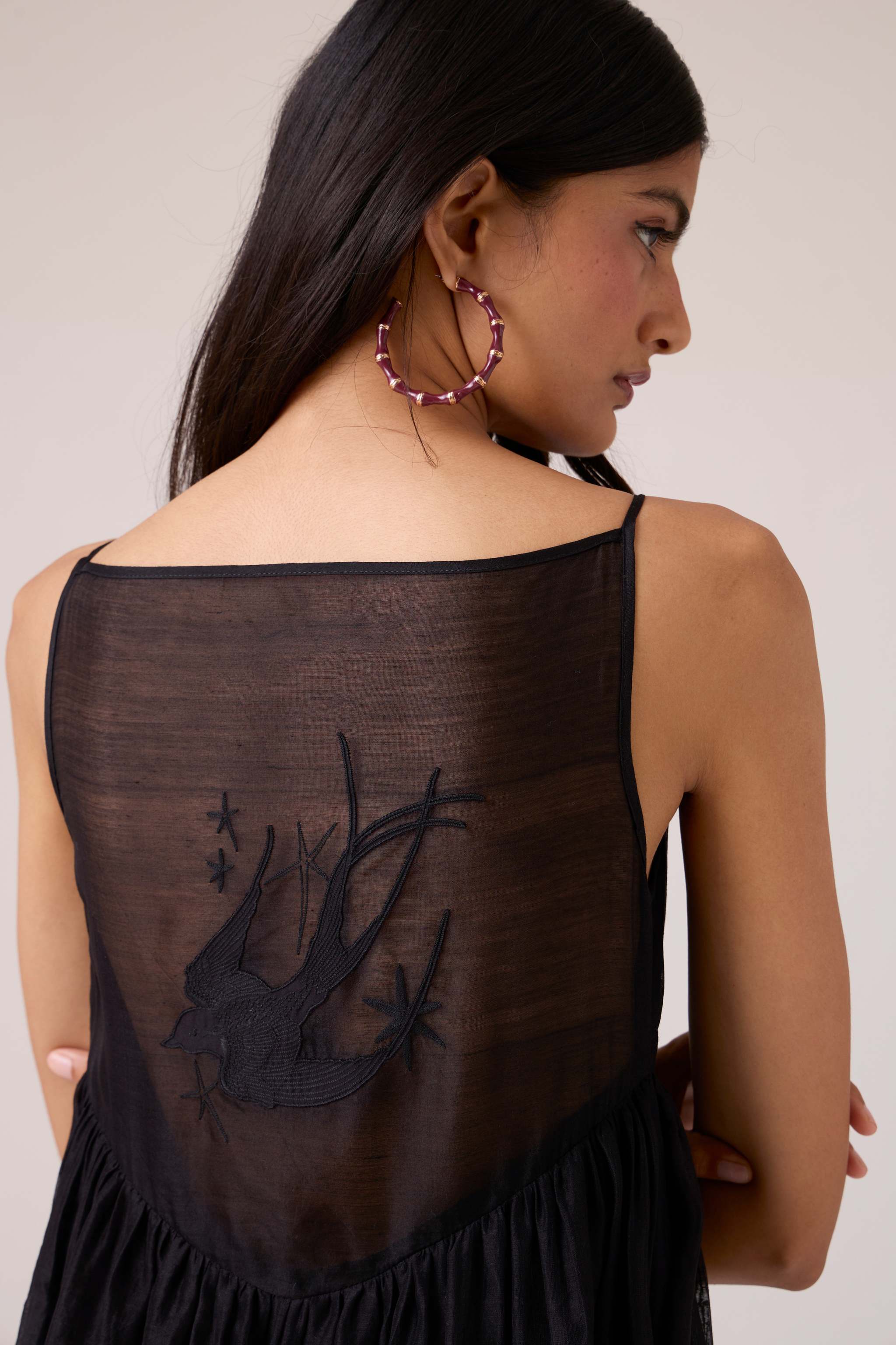 Vespera Black Handwoven Dress - Image 11